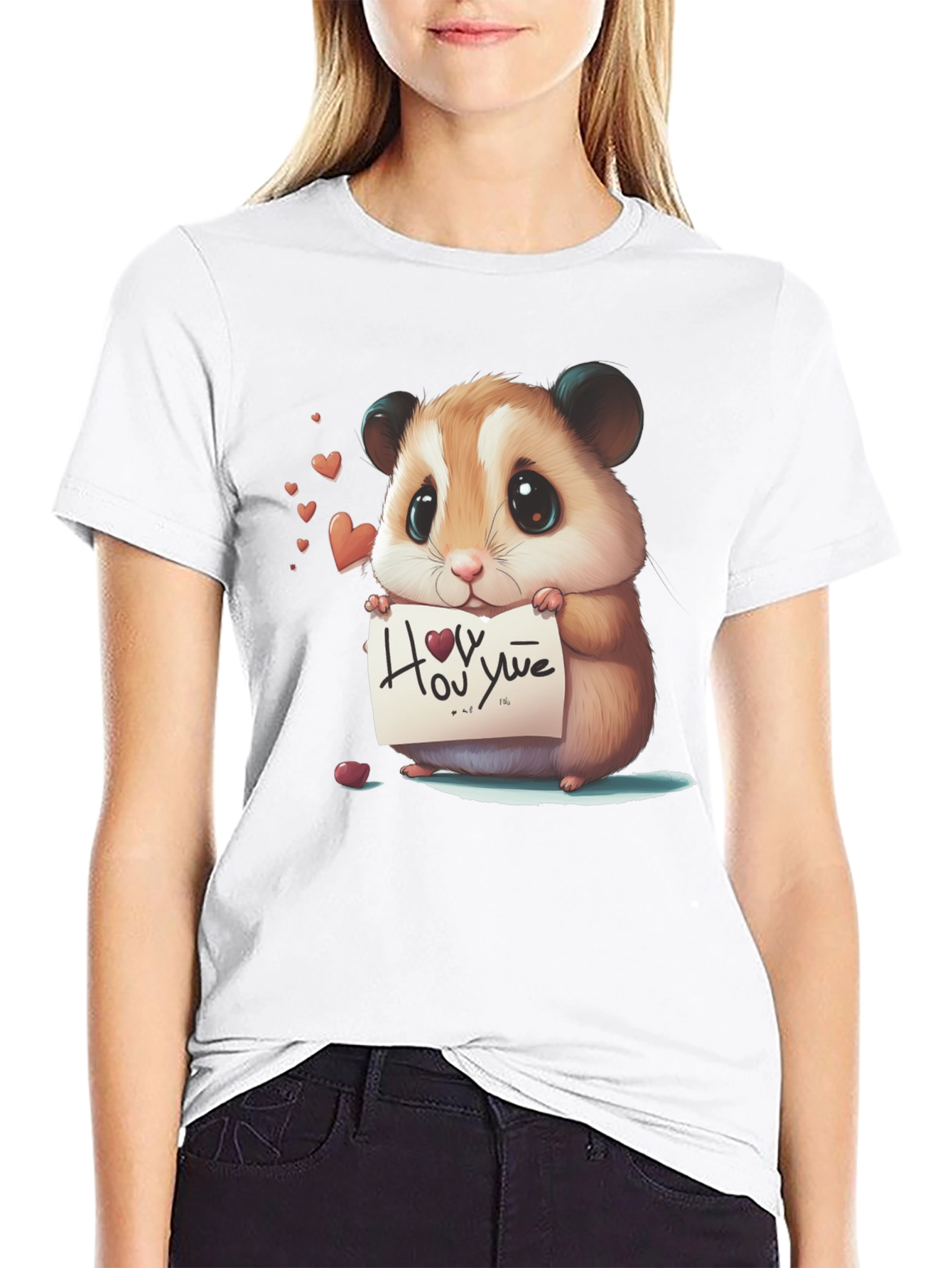 Cute Hamster Holding Love Note T-Shirt
