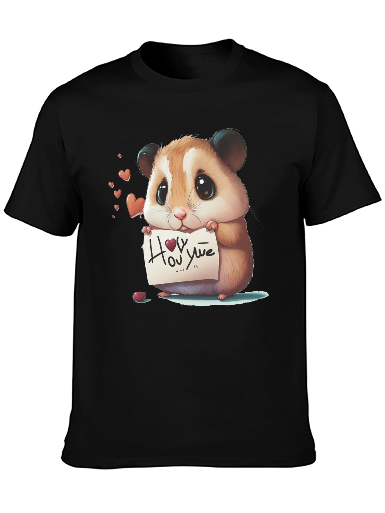 Cute Hamster Holding Love Note T-Shirt