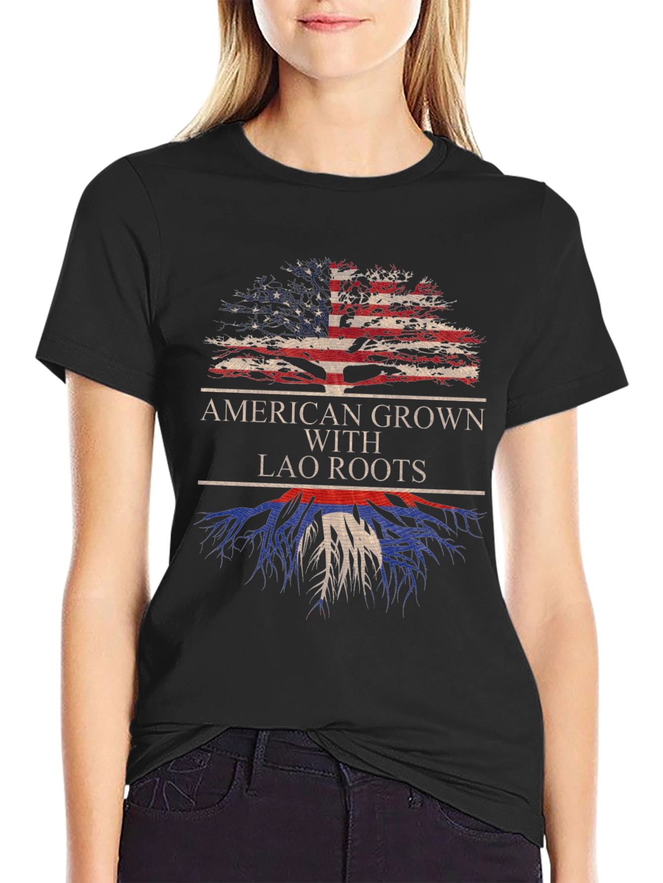 American Grown with Lao Roots T-Shirt