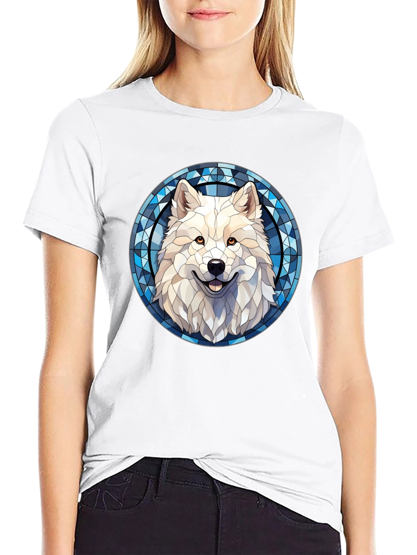 Wolf Graphic Tee - Stained Glass Style Art