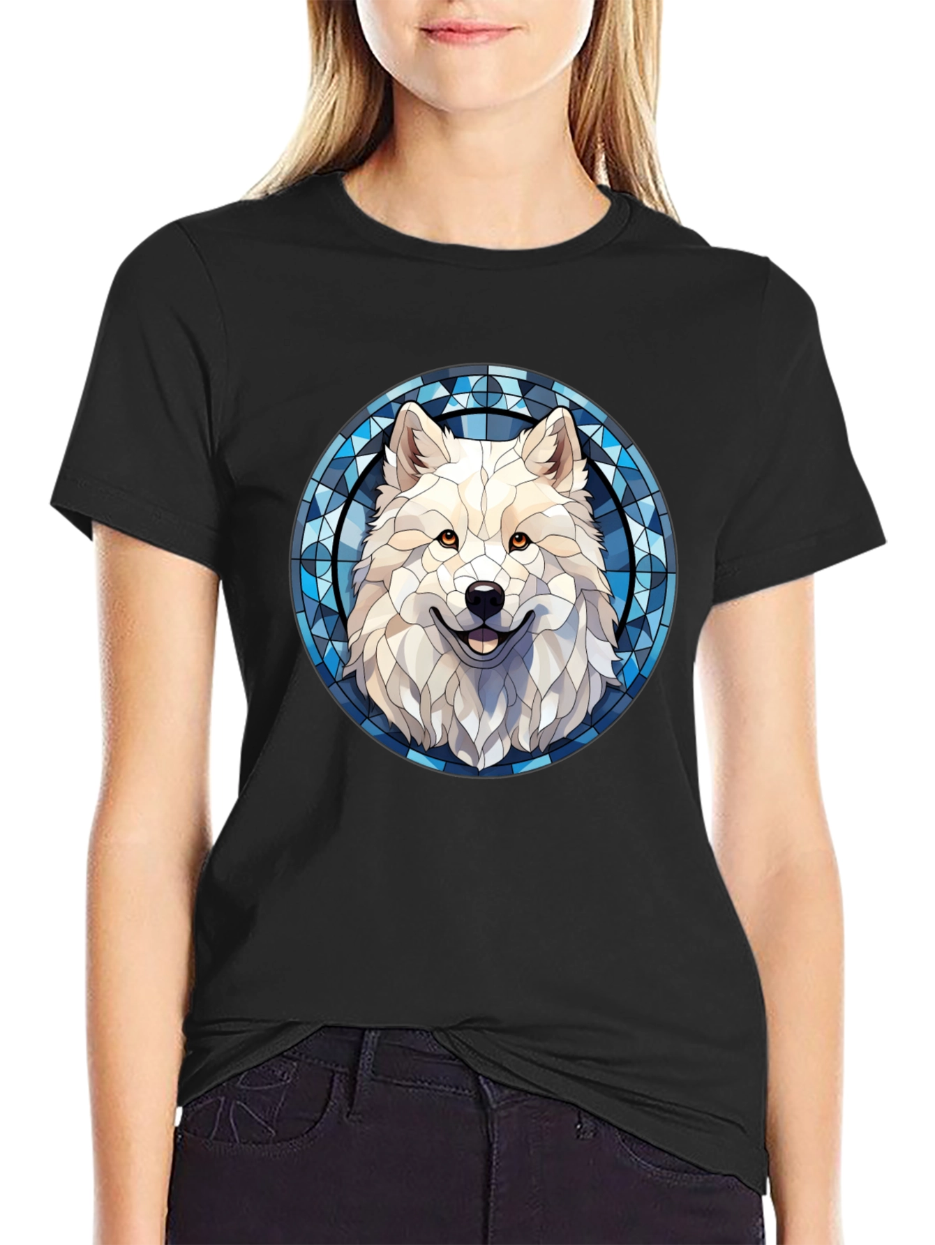 Wolf Graphic Tee - Stained Glass Style Art