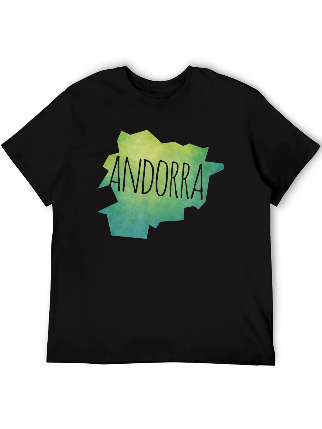 Andorra Map T-Shirt - Black Cotton Tee