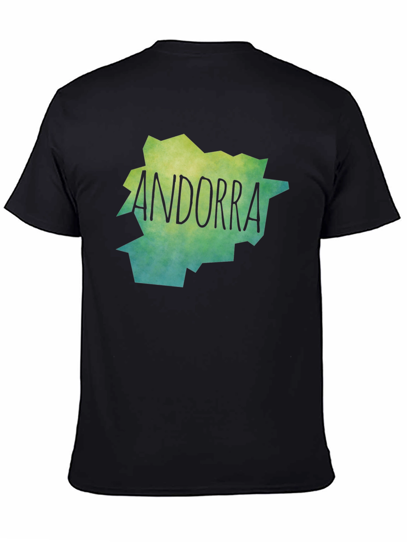 Andorra Map T-Shirt - Black Cotton Tee