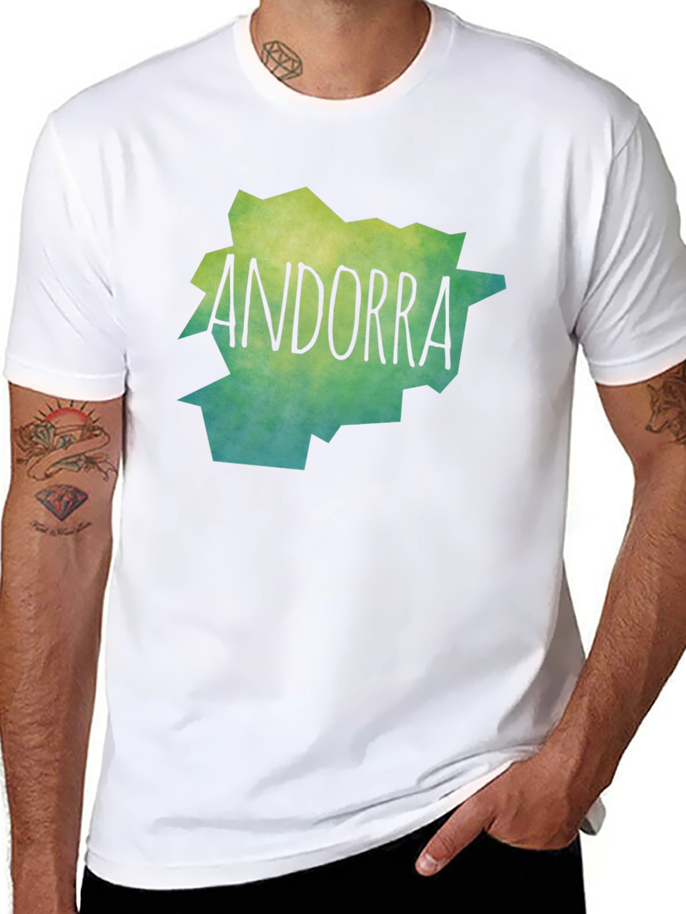 Andorra Map T-Shirt - Black Cotton Tee