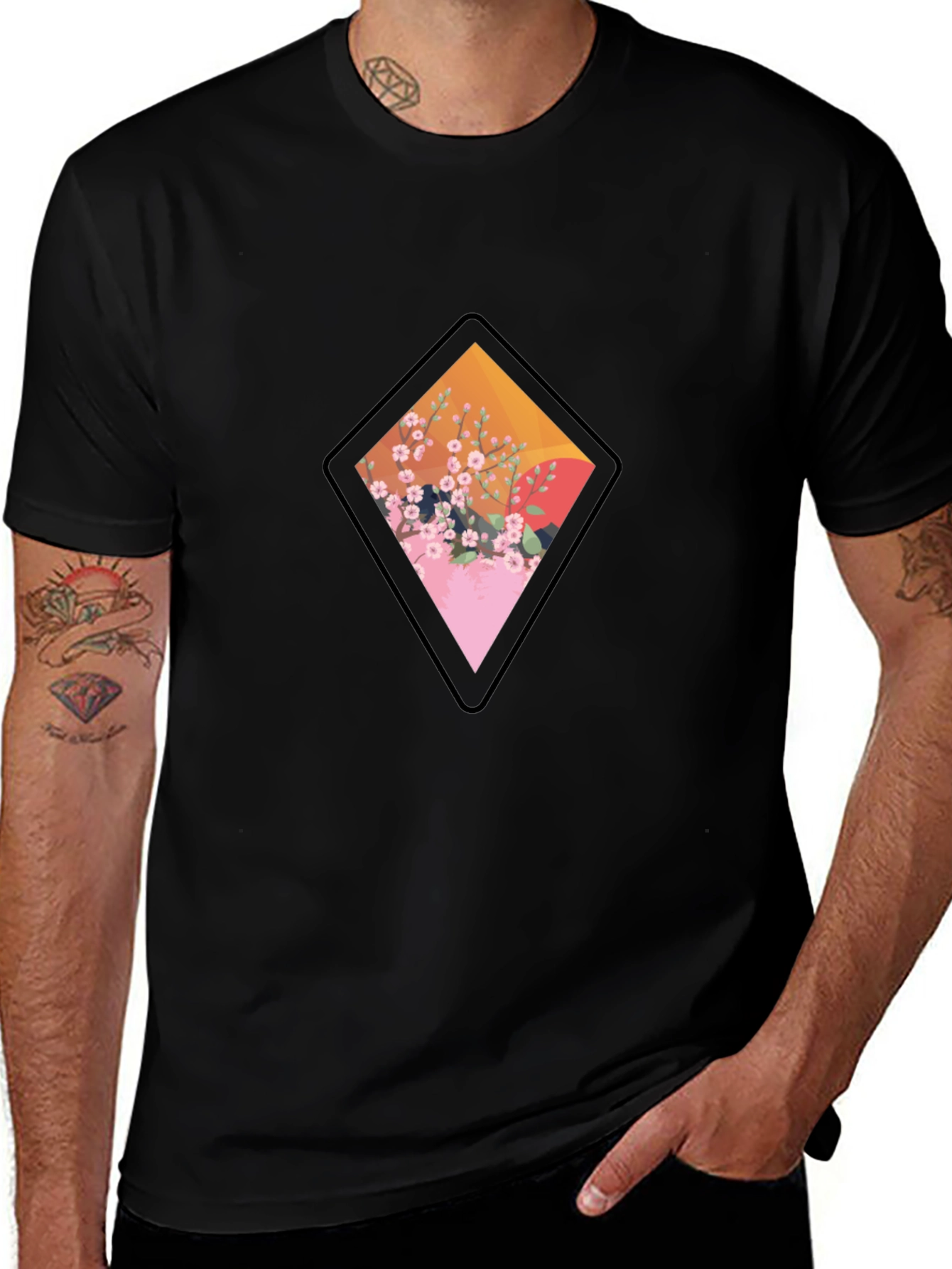 Diamond Floral Graphic Tee