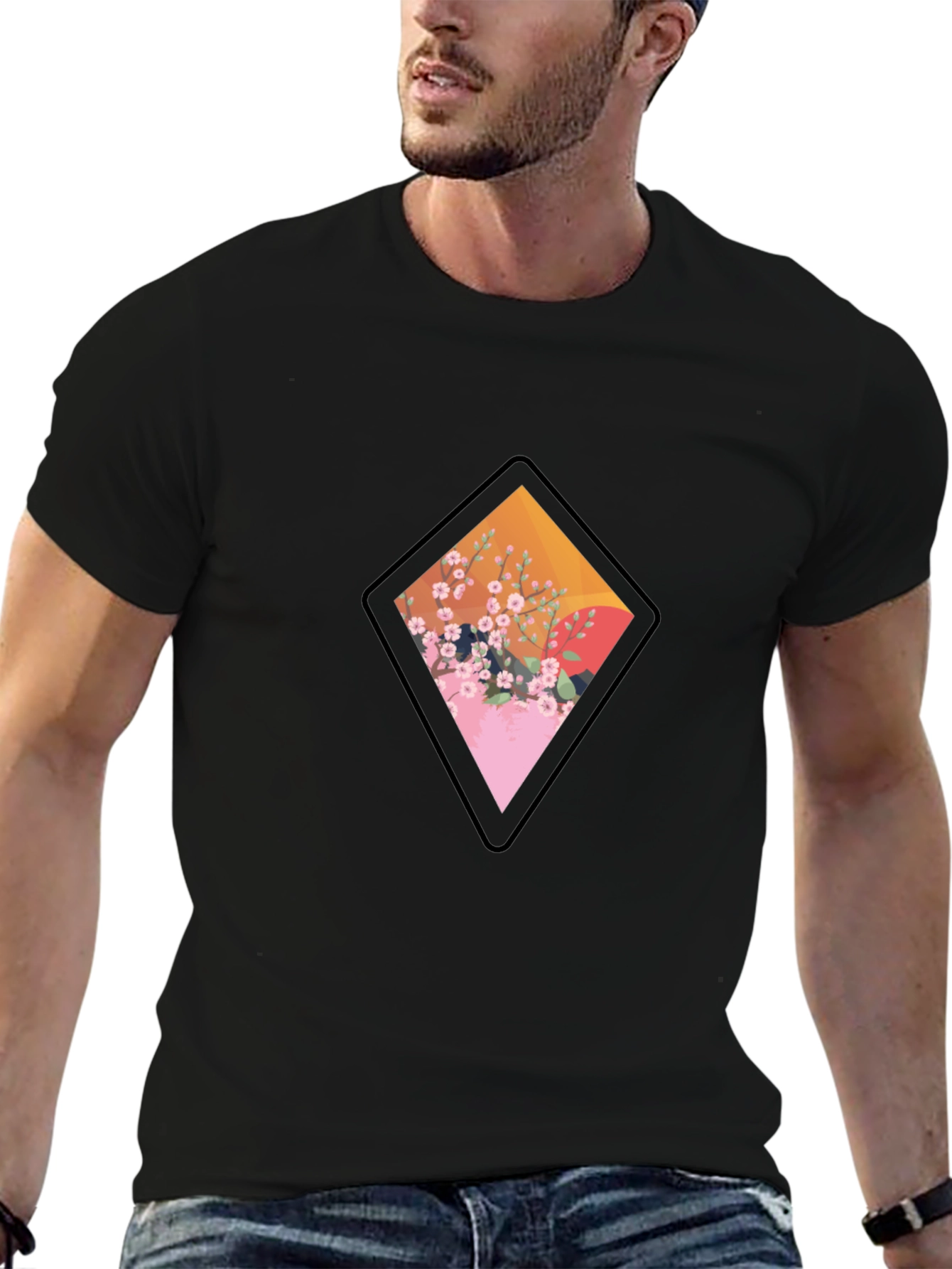 Diamond Floral Graphic Tee