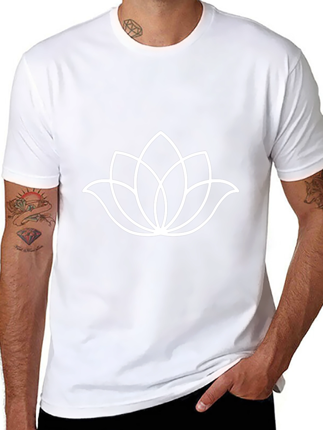 Lotus Flower Graphic T-Shirt - Minimalist Design