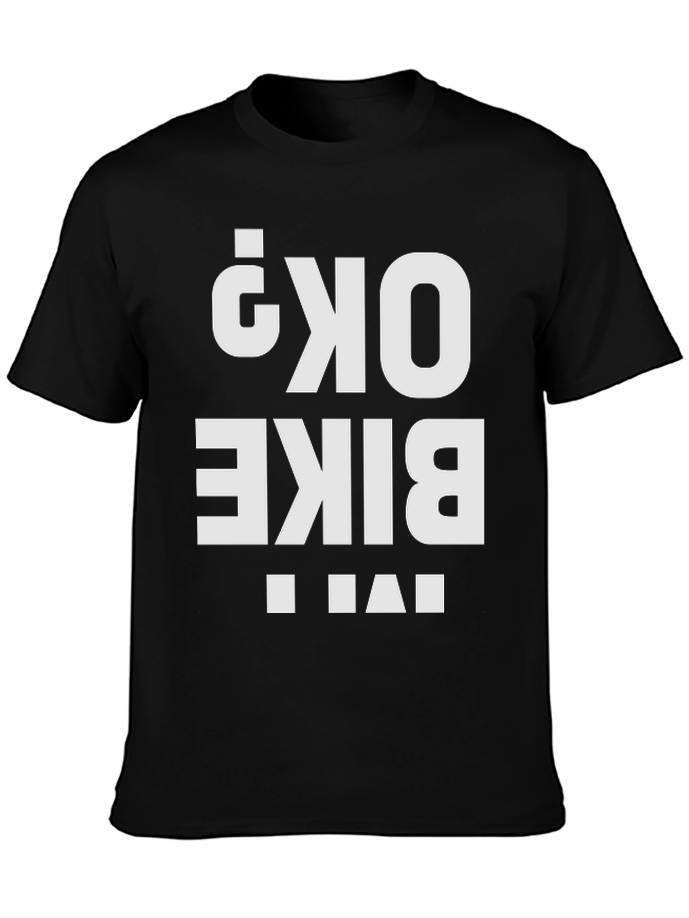 Bike OK? Graphic Tee - Black Cotton T-Shirt