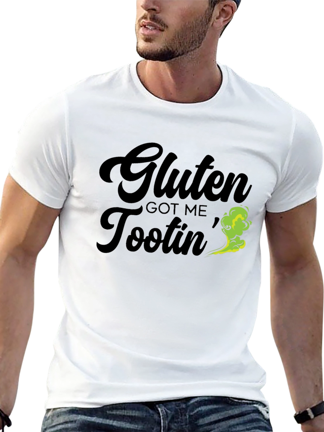Gluten Got Me Tootin Black Graphic Tee