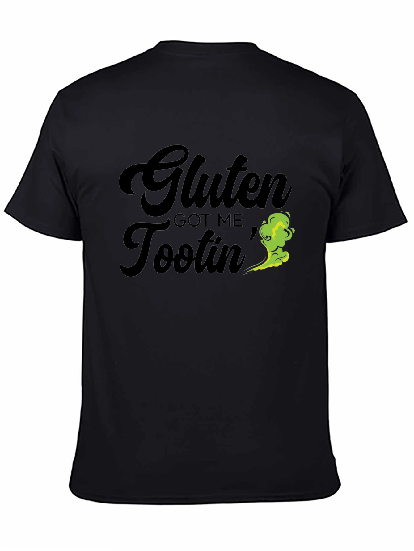 Gluten Got Me Tootin Black Graphic Tee