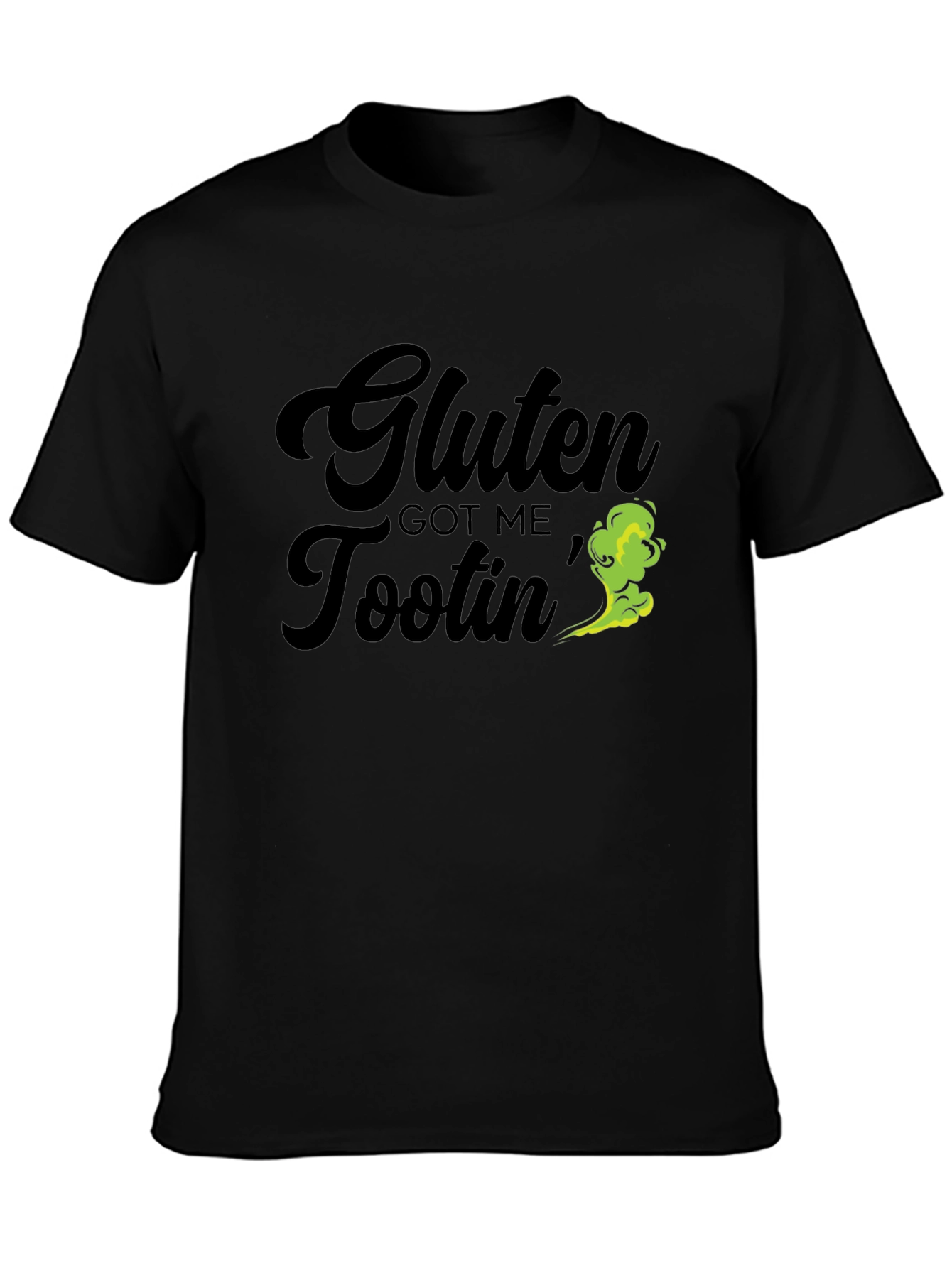 Gluten Got Me Tootin Black Graphic Tee