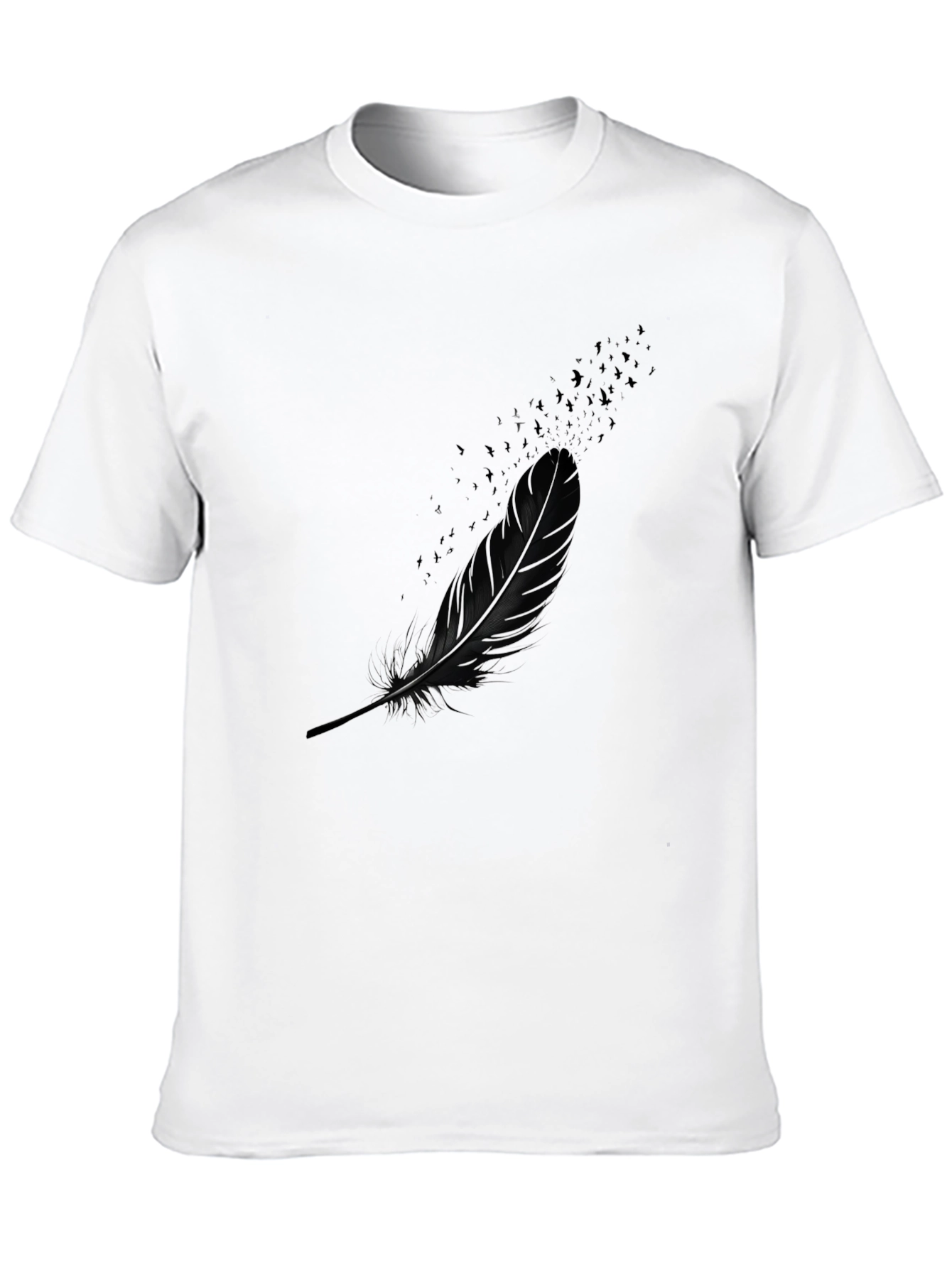 Mens Feather Graphic Black T-Shirt