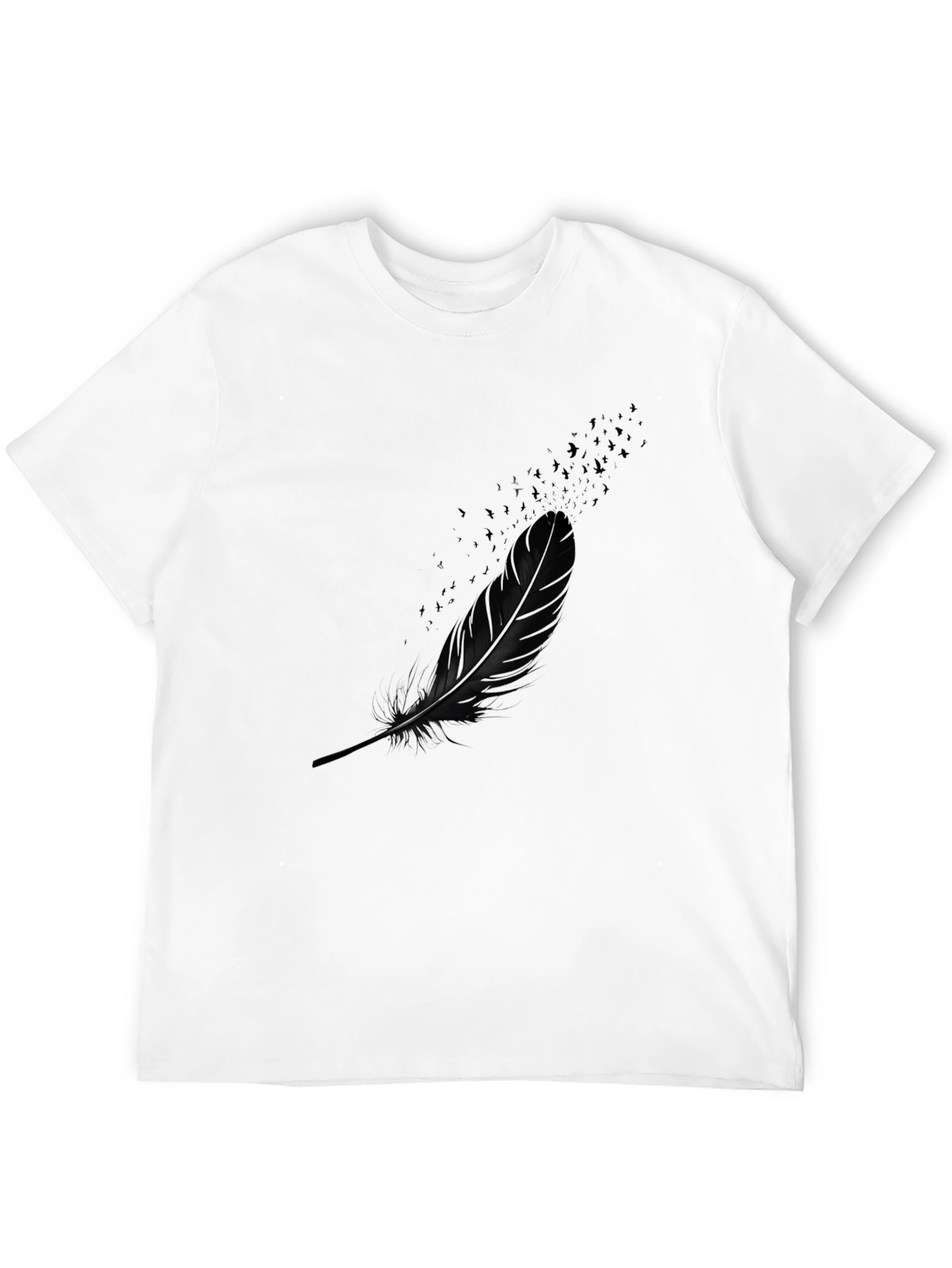 Mens Feather Graphic Black T-Shirt