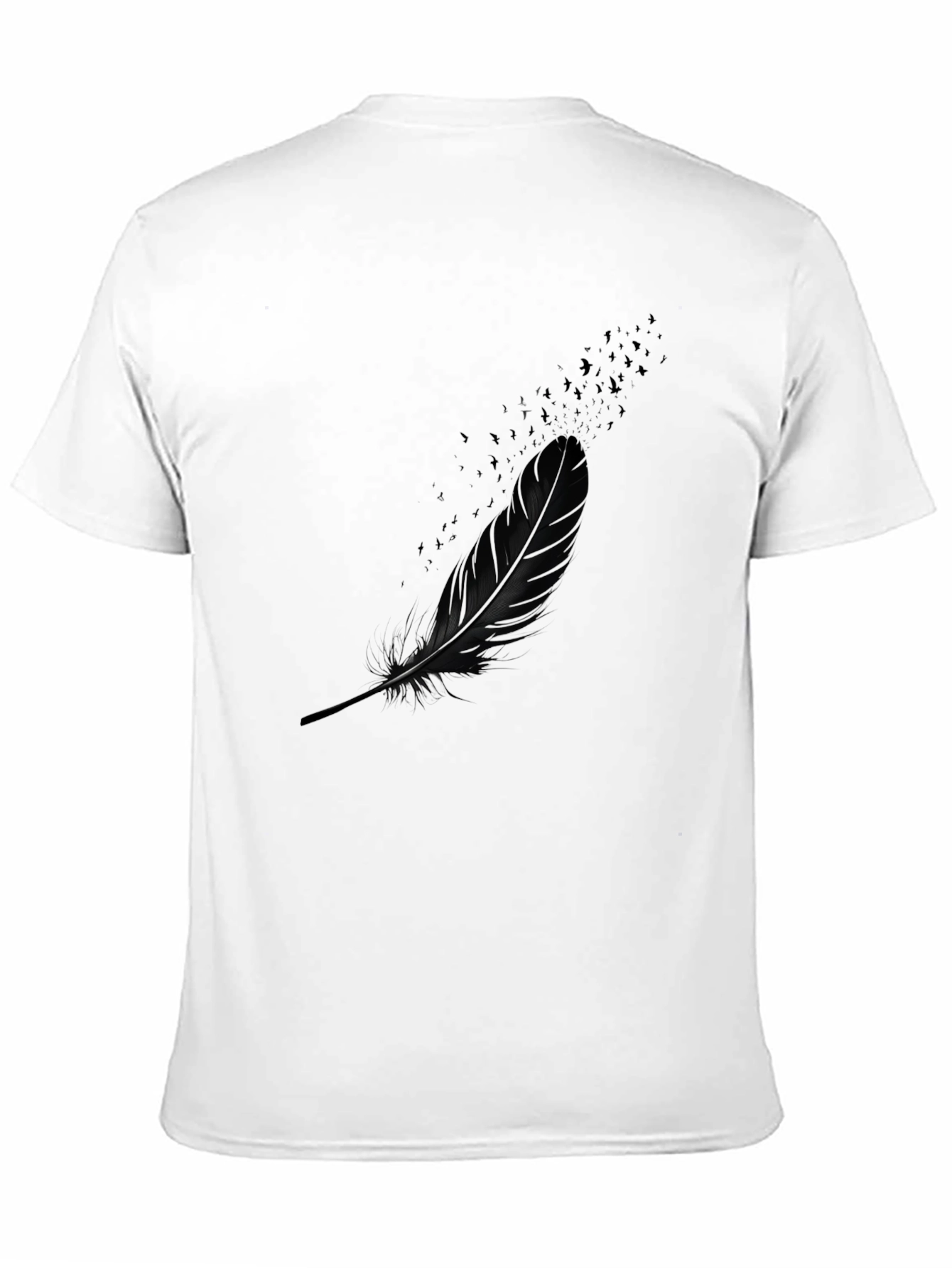 Mens Feather Graphic Black T-Shirt