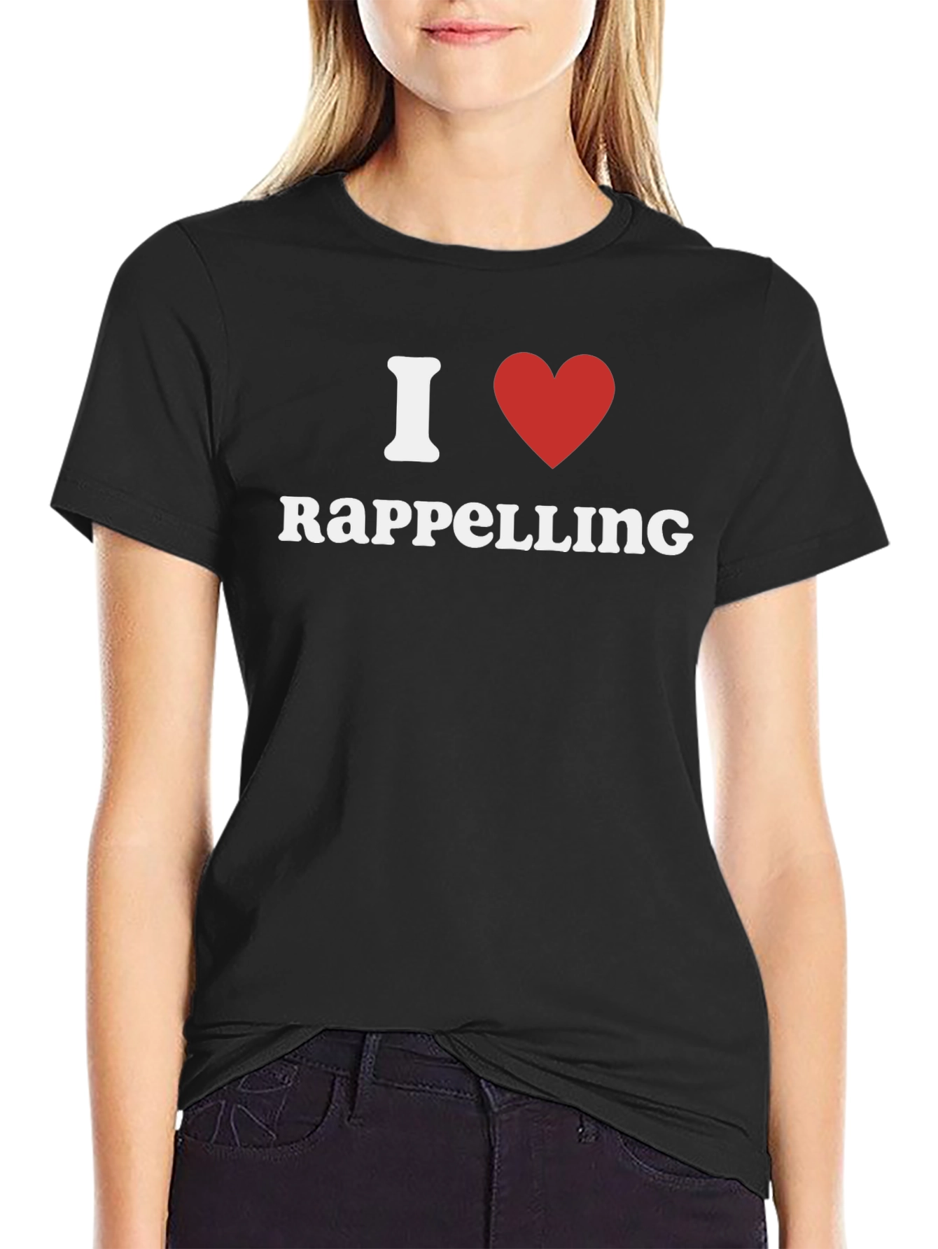 I Heart Rappelling T-Shirt - Black