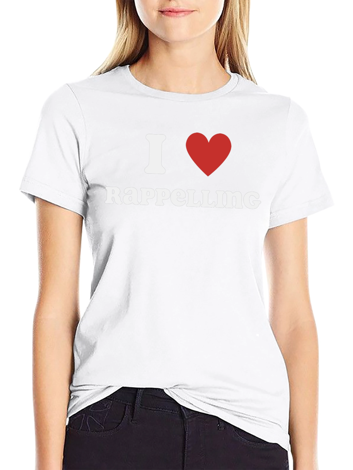 I Heart Rappelling T-Shirt - Black