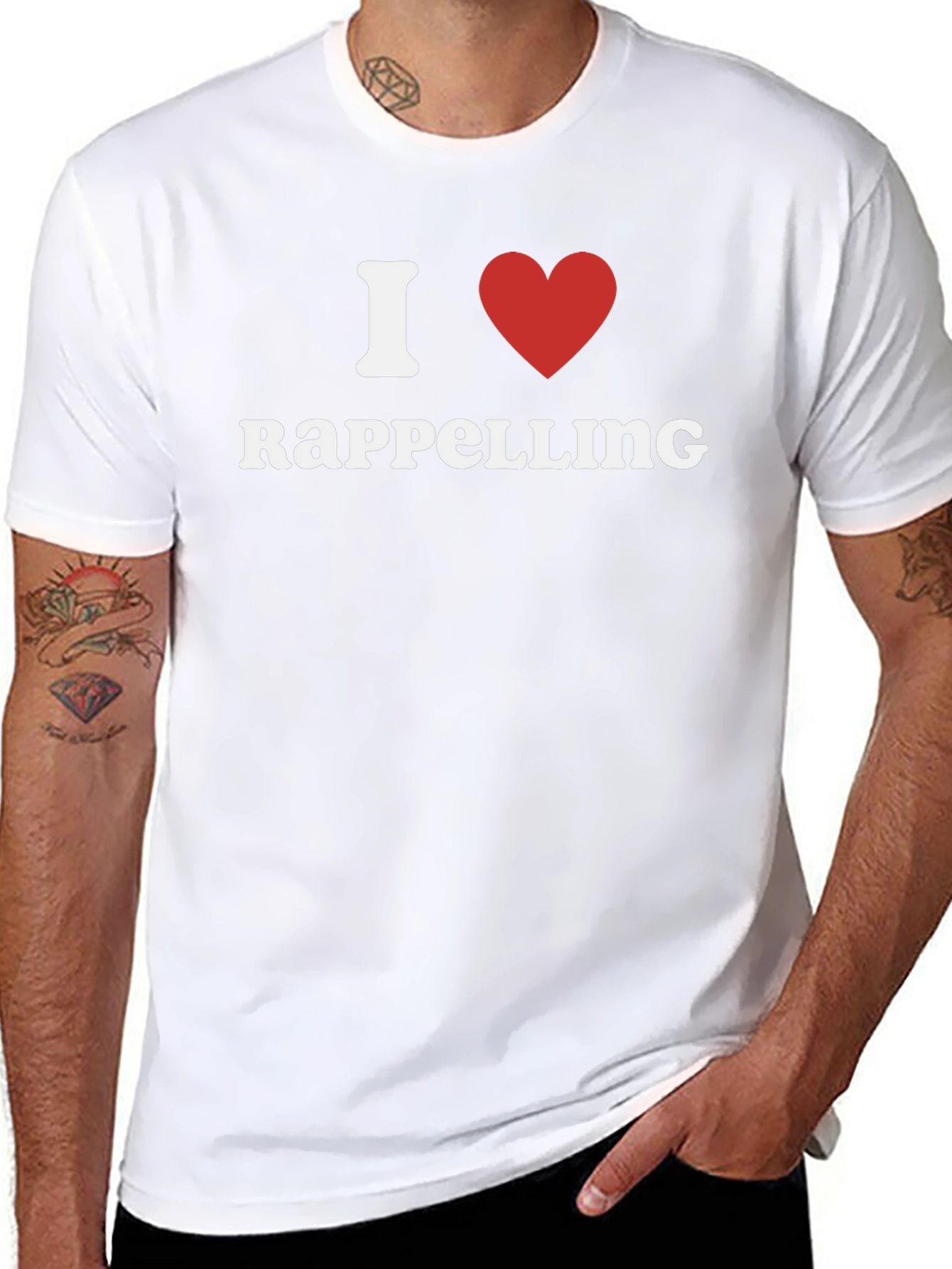 I Heart Rappelling T-Shirt - Black