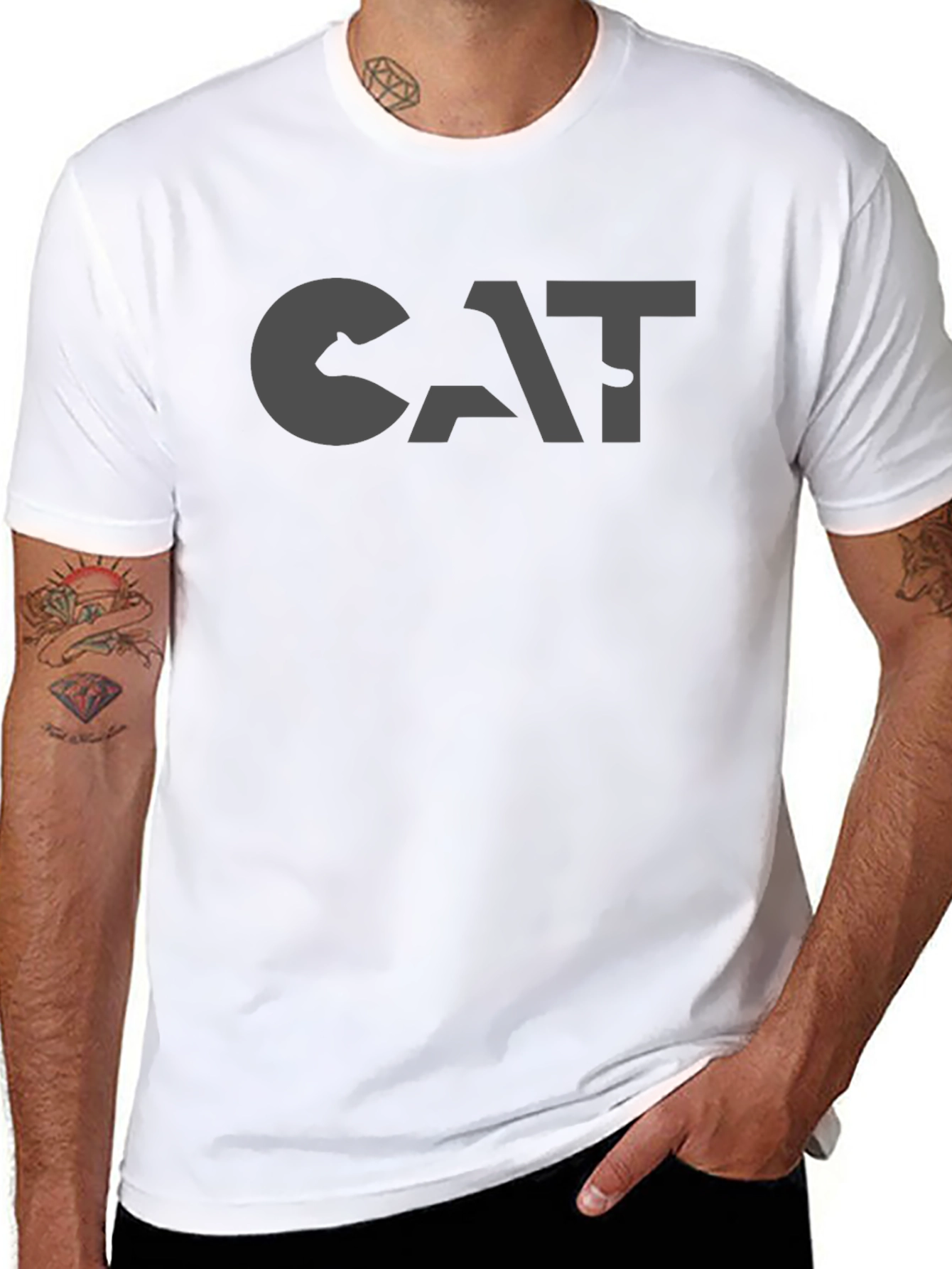 Mens CAT Logo Graphic T-Shirt - Classic Design