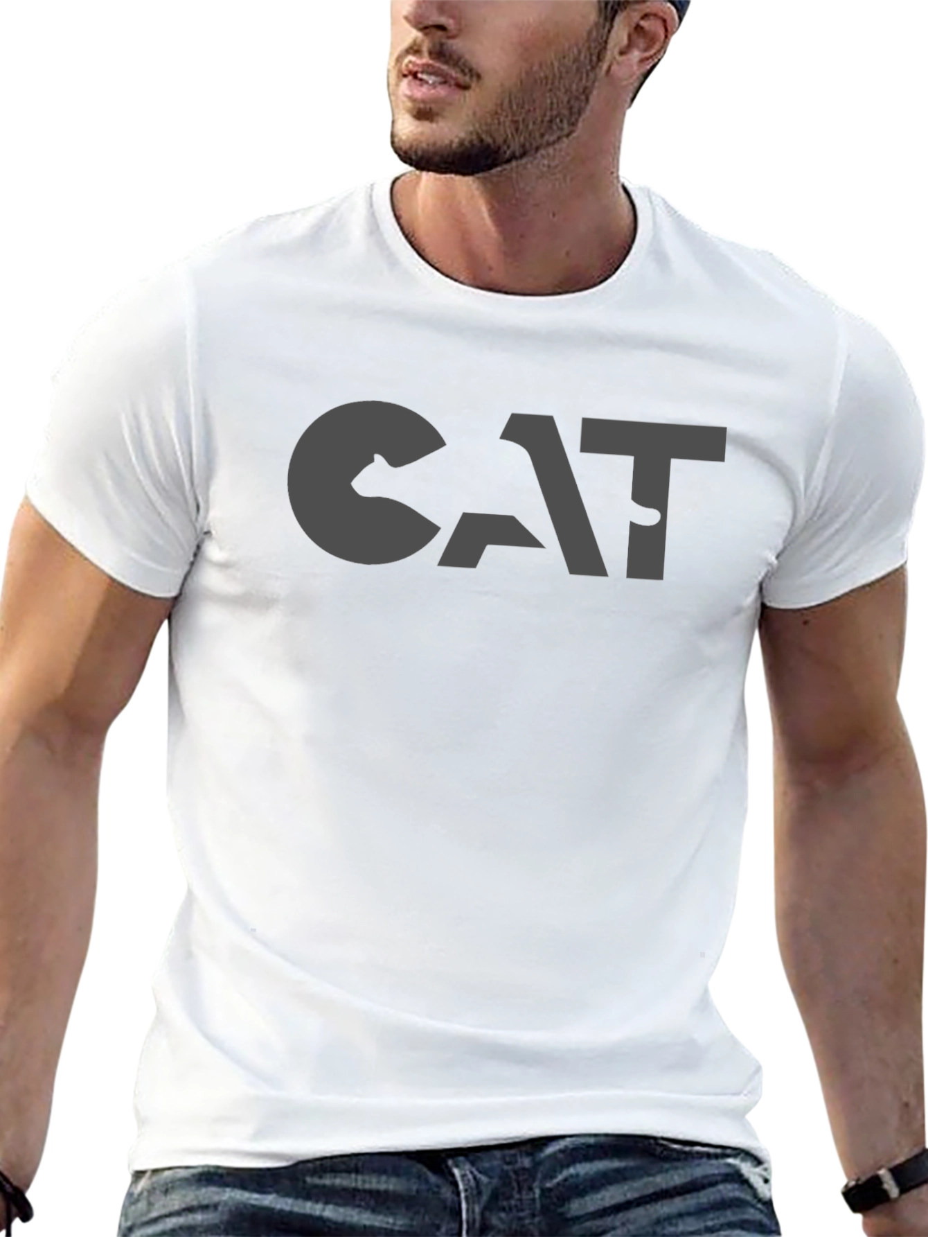Mens CAT Logo Graphic T-Shirt - Classic Design