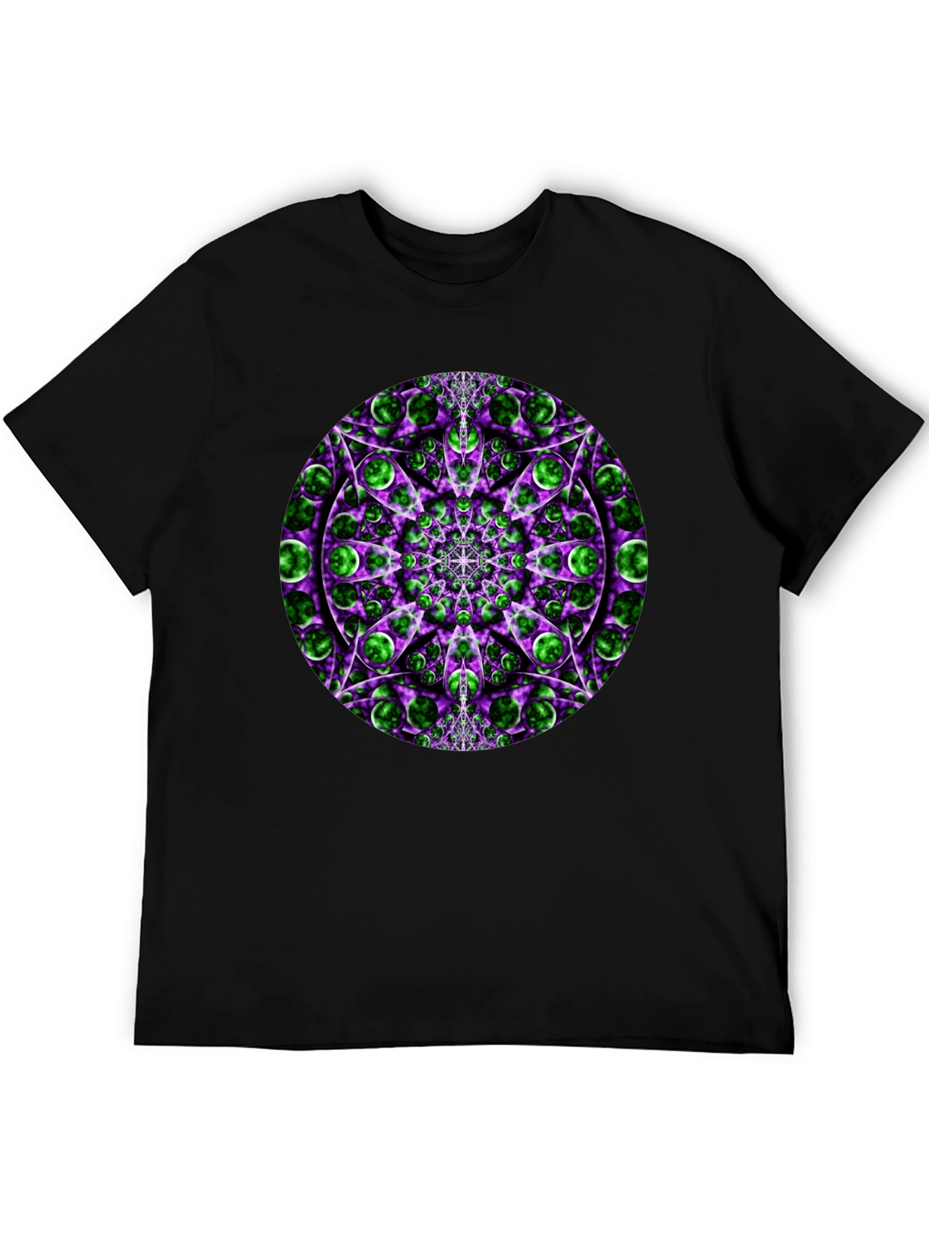 Psychedelic Mandala Graphic Tee - Black
