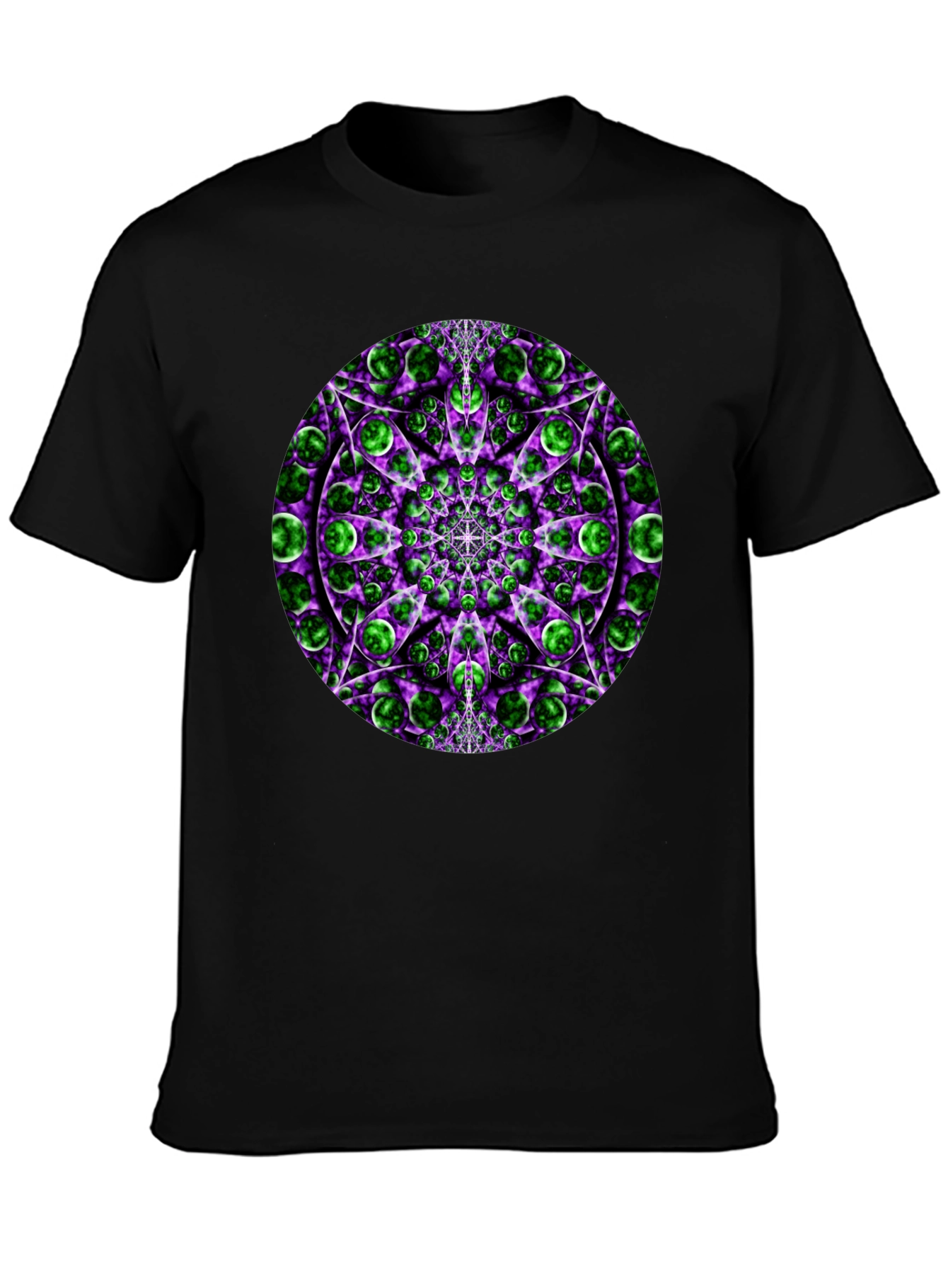 Psychedelic Mandala Graphic Tee - Black