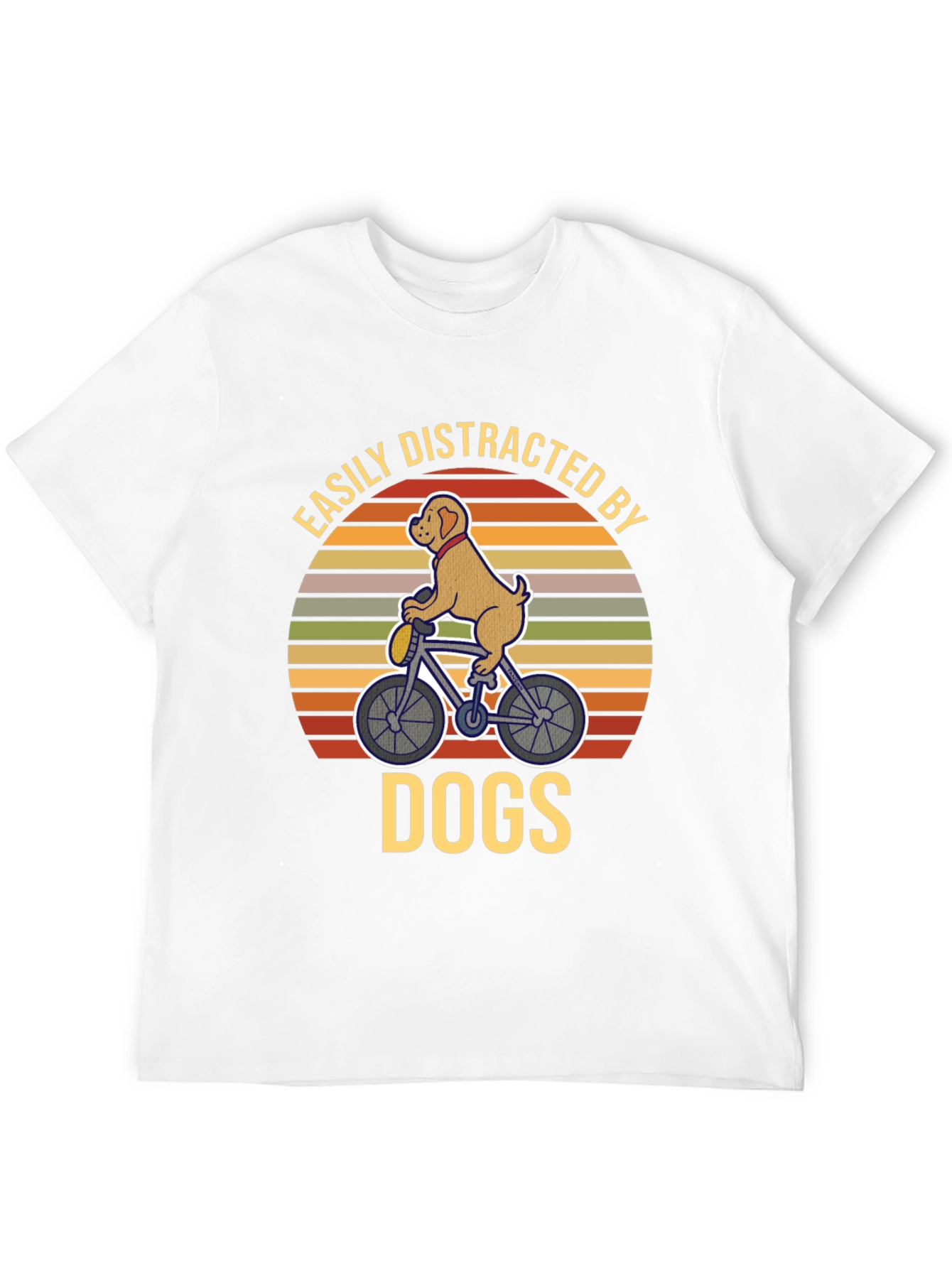 Dog on Bike T-Shirt - Easily Distracted By Dogs