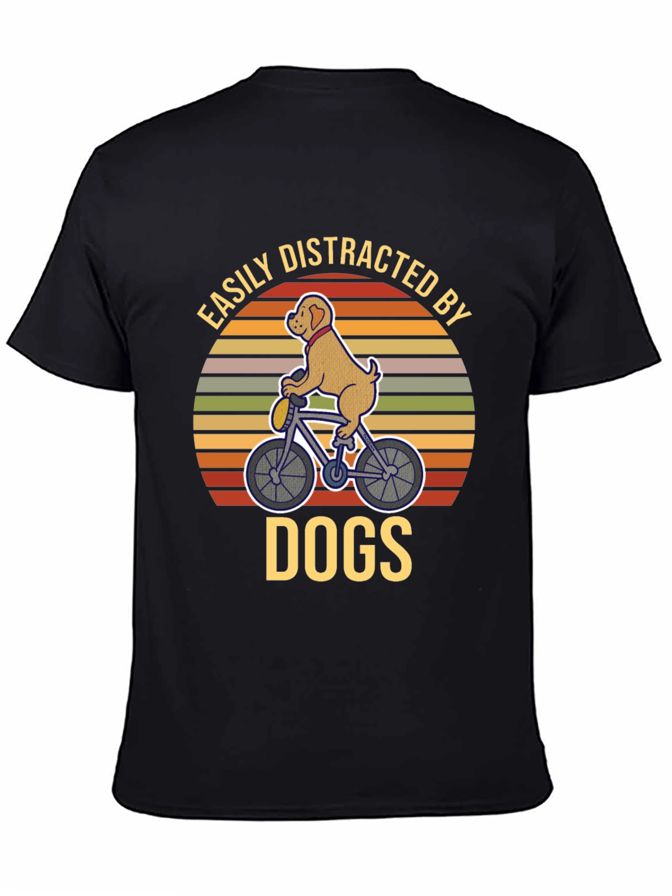Dog on Bike T-Shirt - Easily Distracted By Dogs