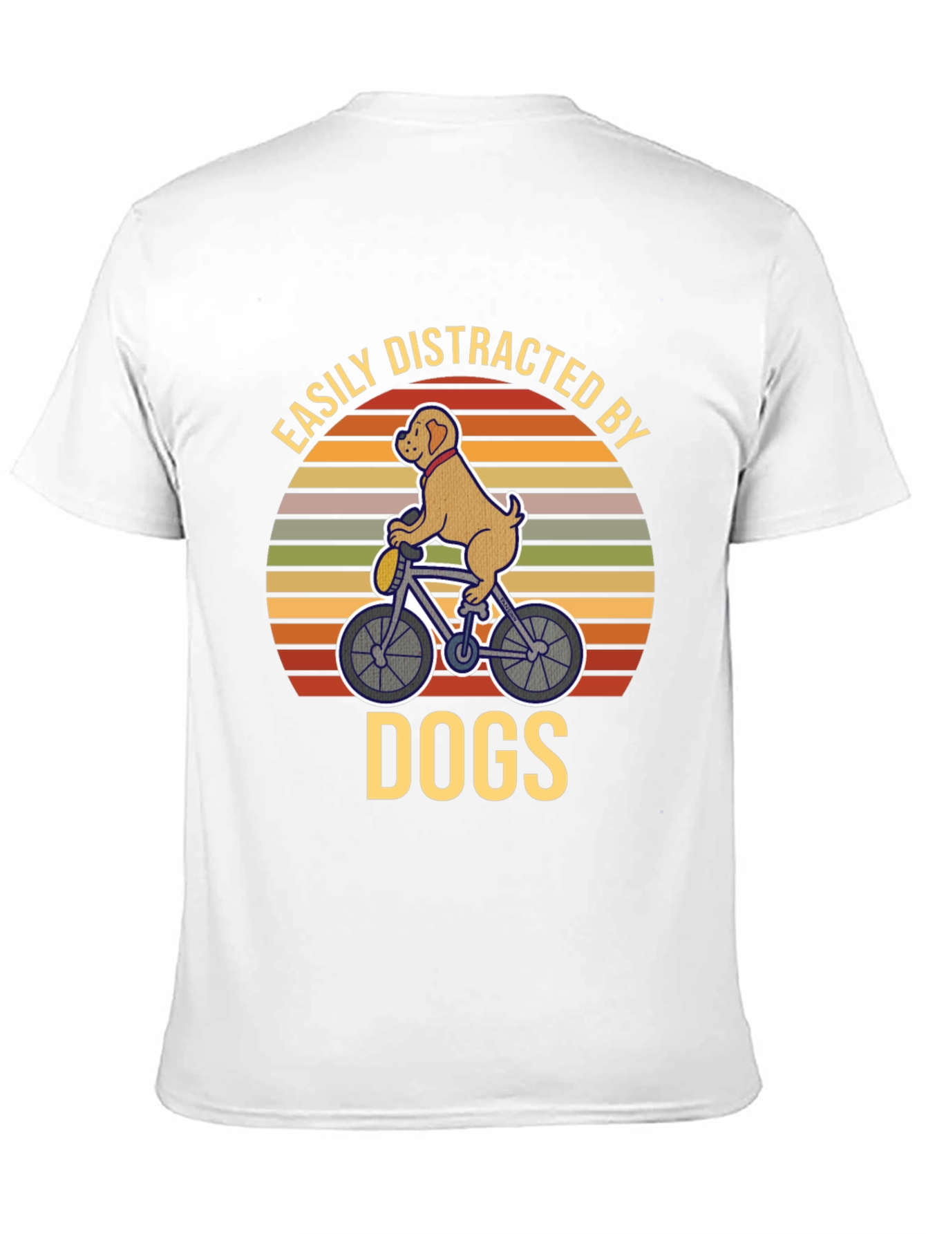 Dog on Bike T-Shirt - Easily Distracted By Dogs