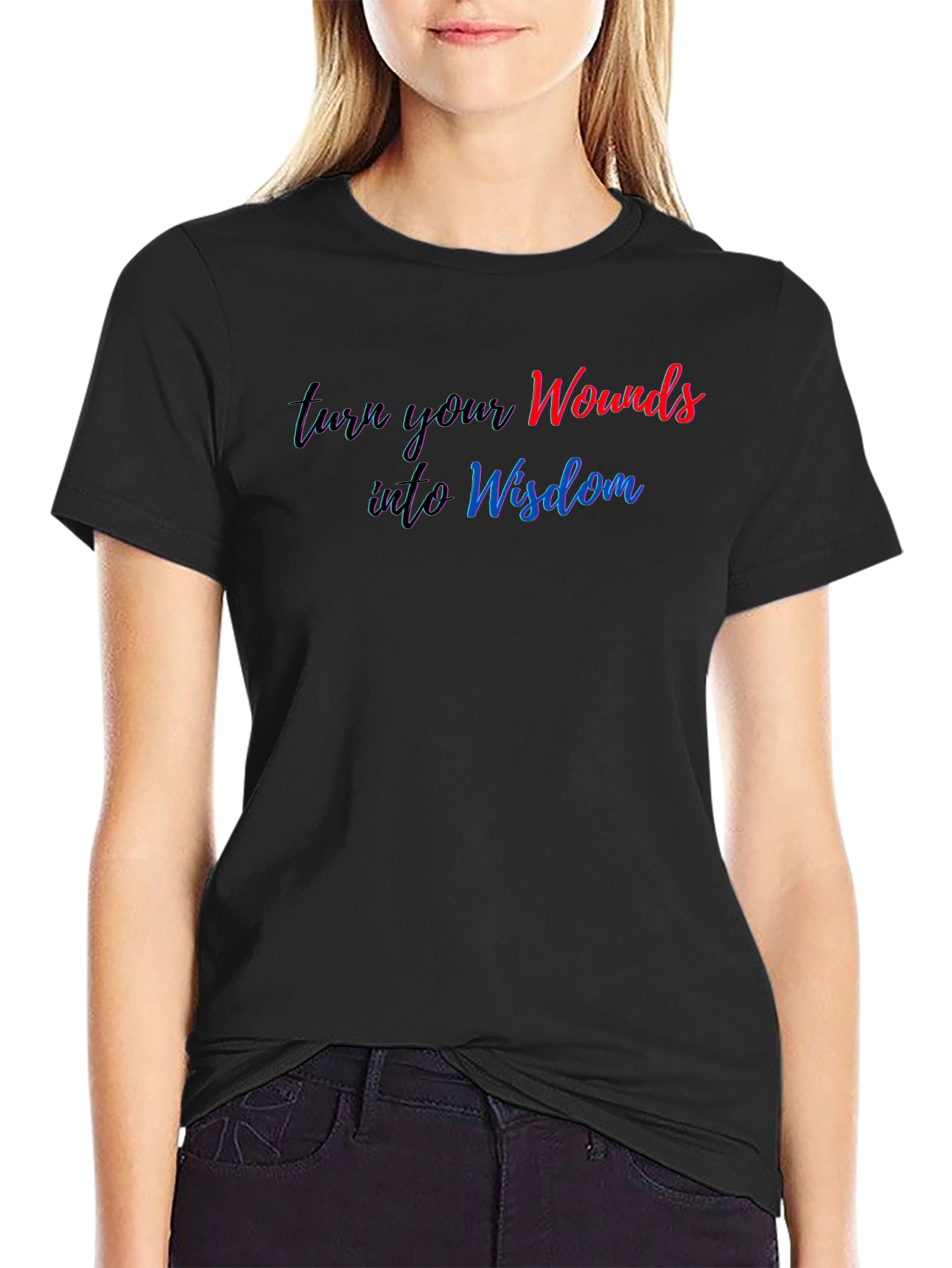 Wounds Into Wisdom Graphic Black T-Shirt