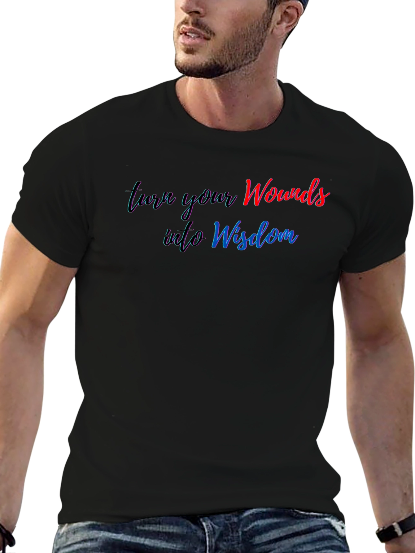 Wounds Into Wisdom Graphic Black T-Shirt