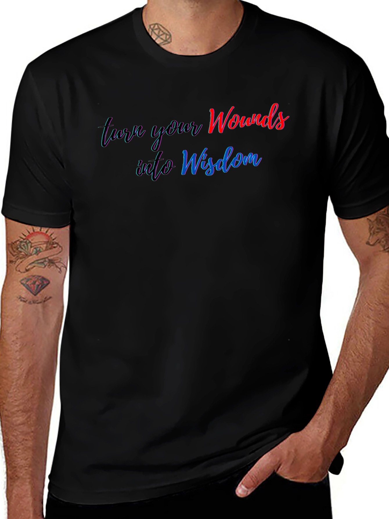 Wounds Into Wisdom Graphic Black T-Shirt