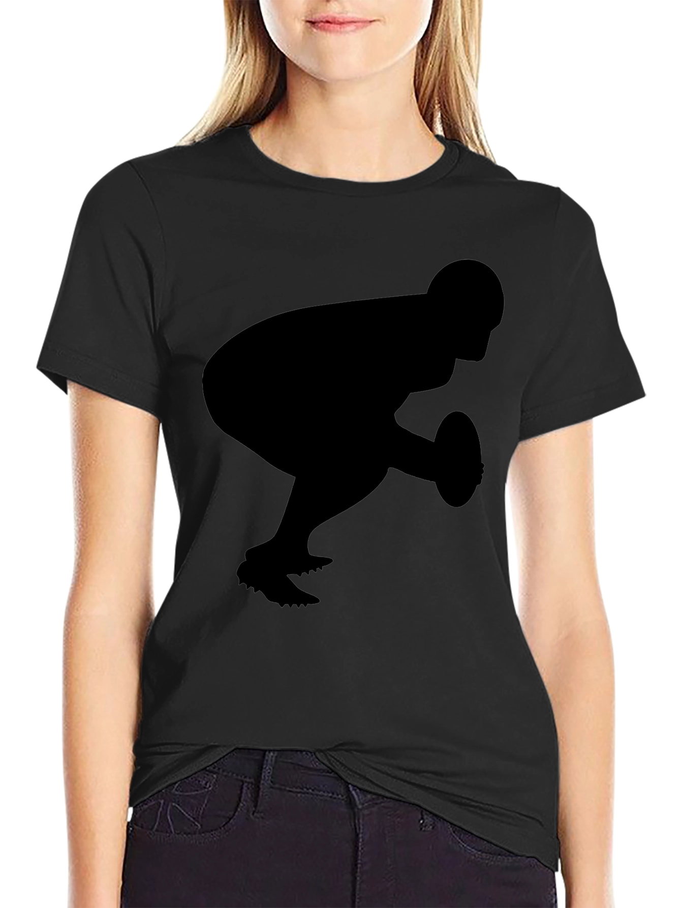 Football Player Silhouette Graphic Tee