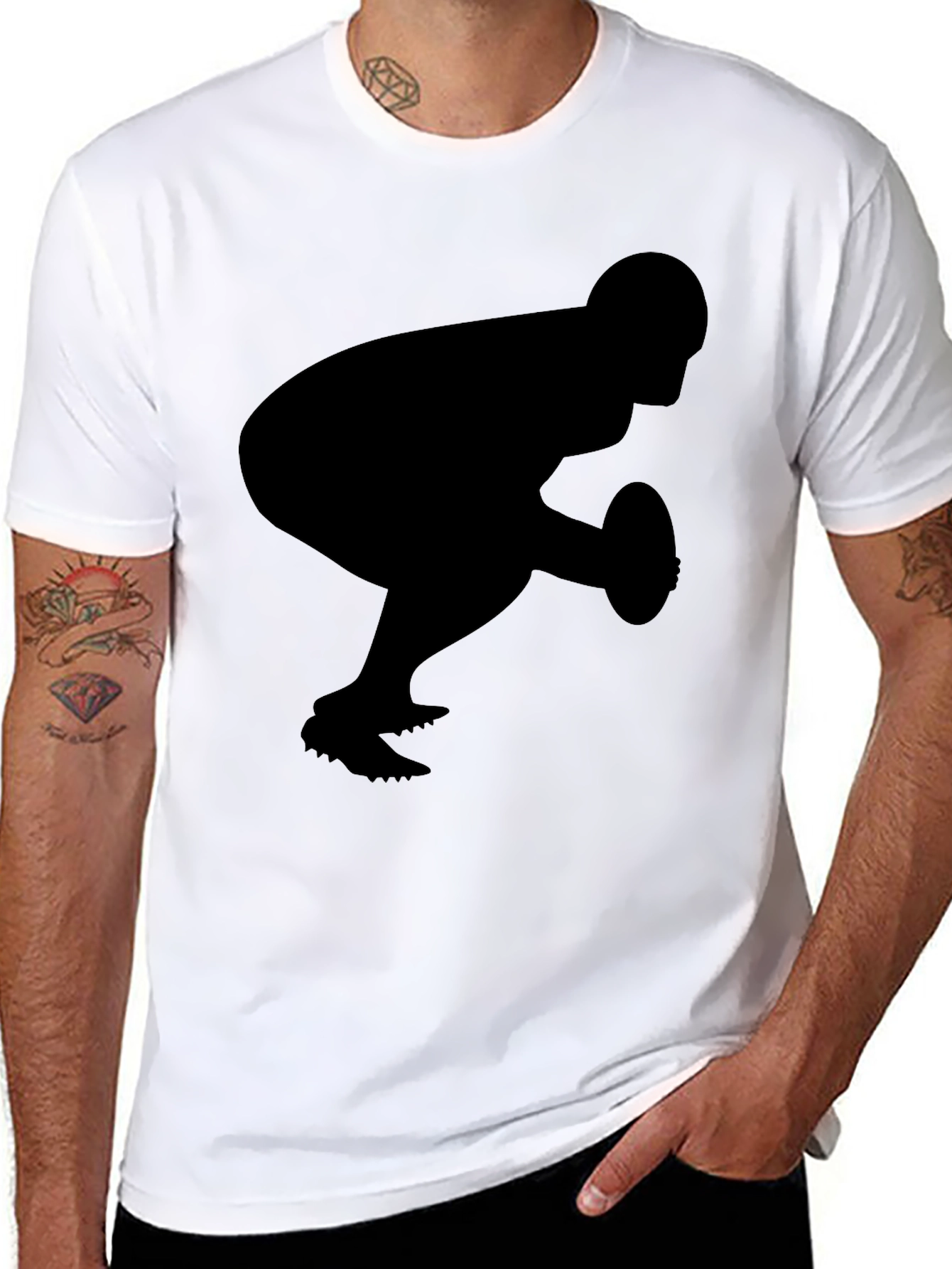 Football Player Silhouette Graphic Tee