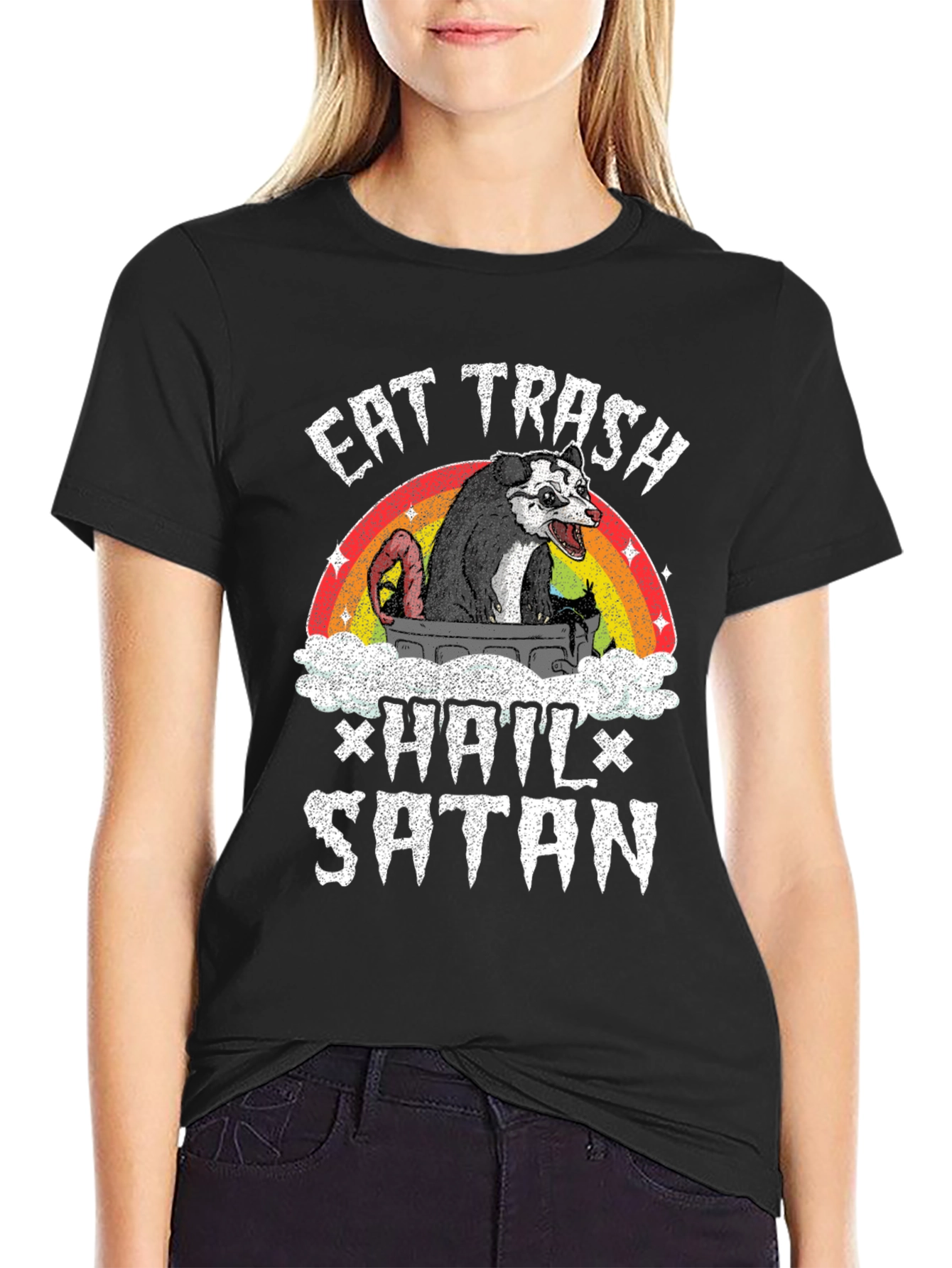 Eat Trash Hail Satan Opossum T-Shirt