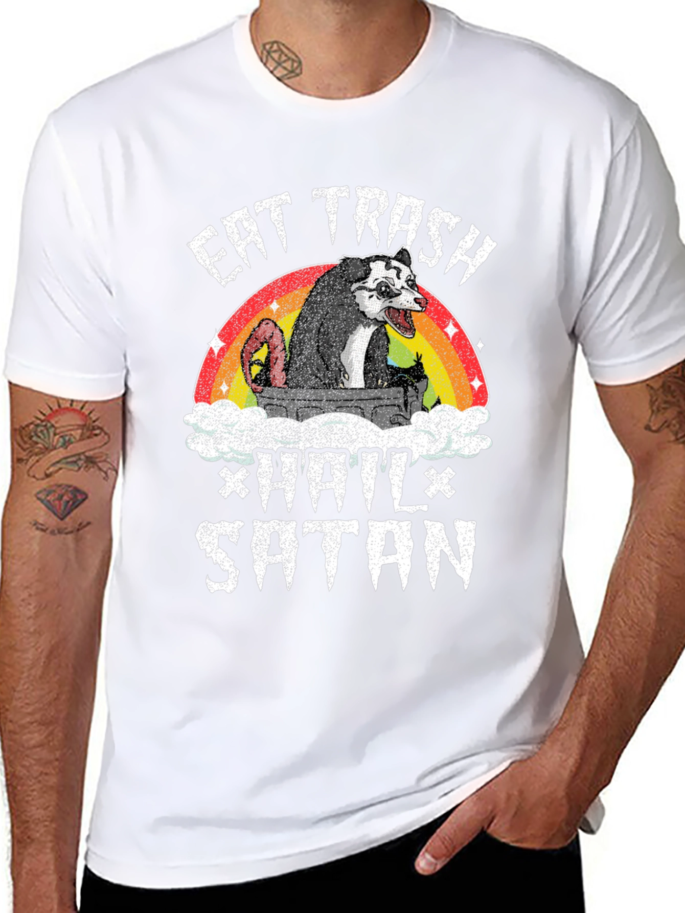 Eat Trash Hail Satan Opossum T-Shirt