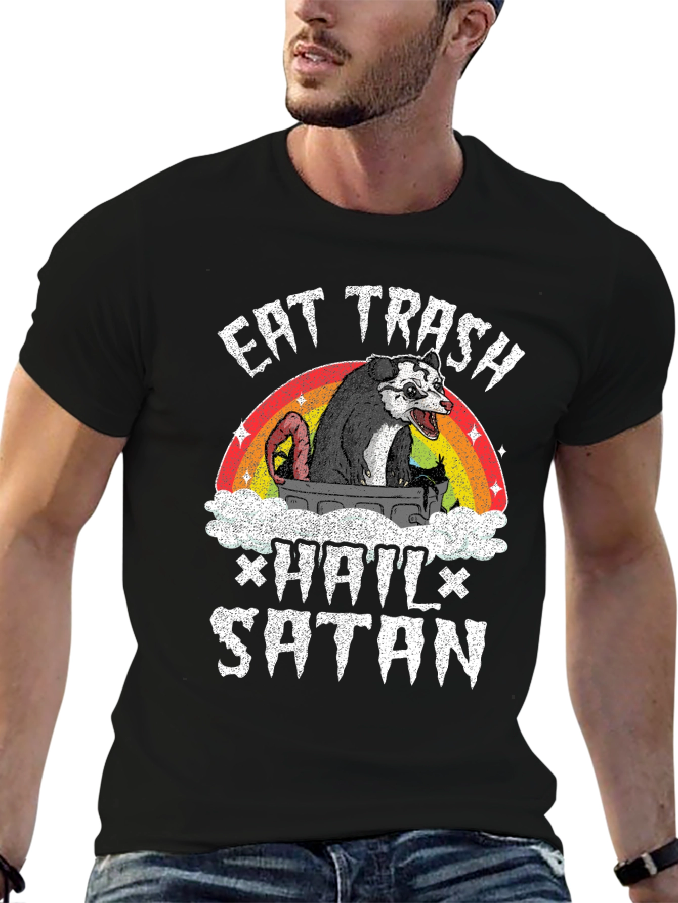 Eat Trash Hail Satan Opossum T-Shirt