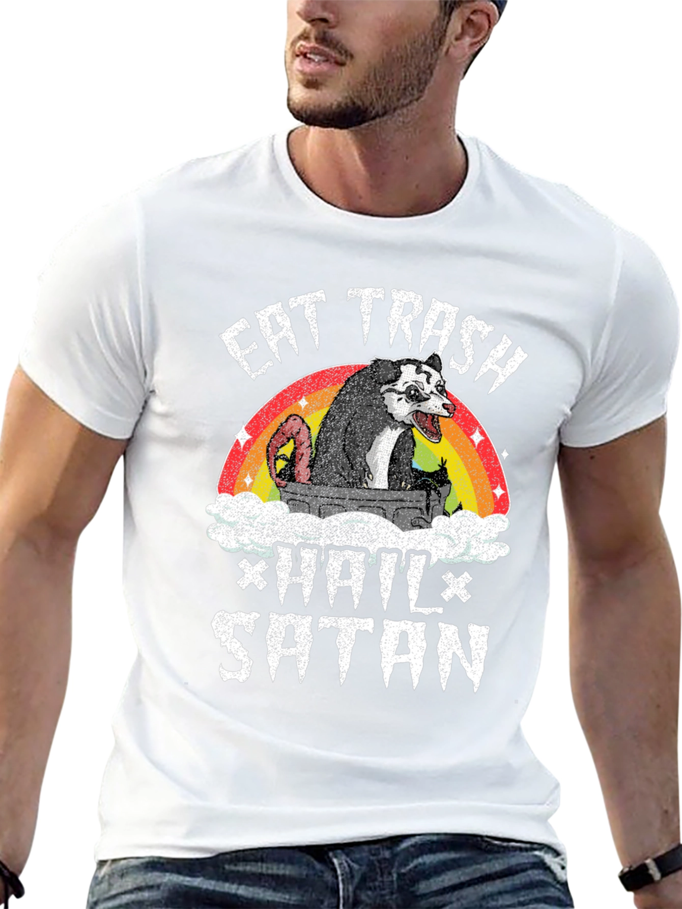 Eat Trash Hail Satan Opossum T-Shirt