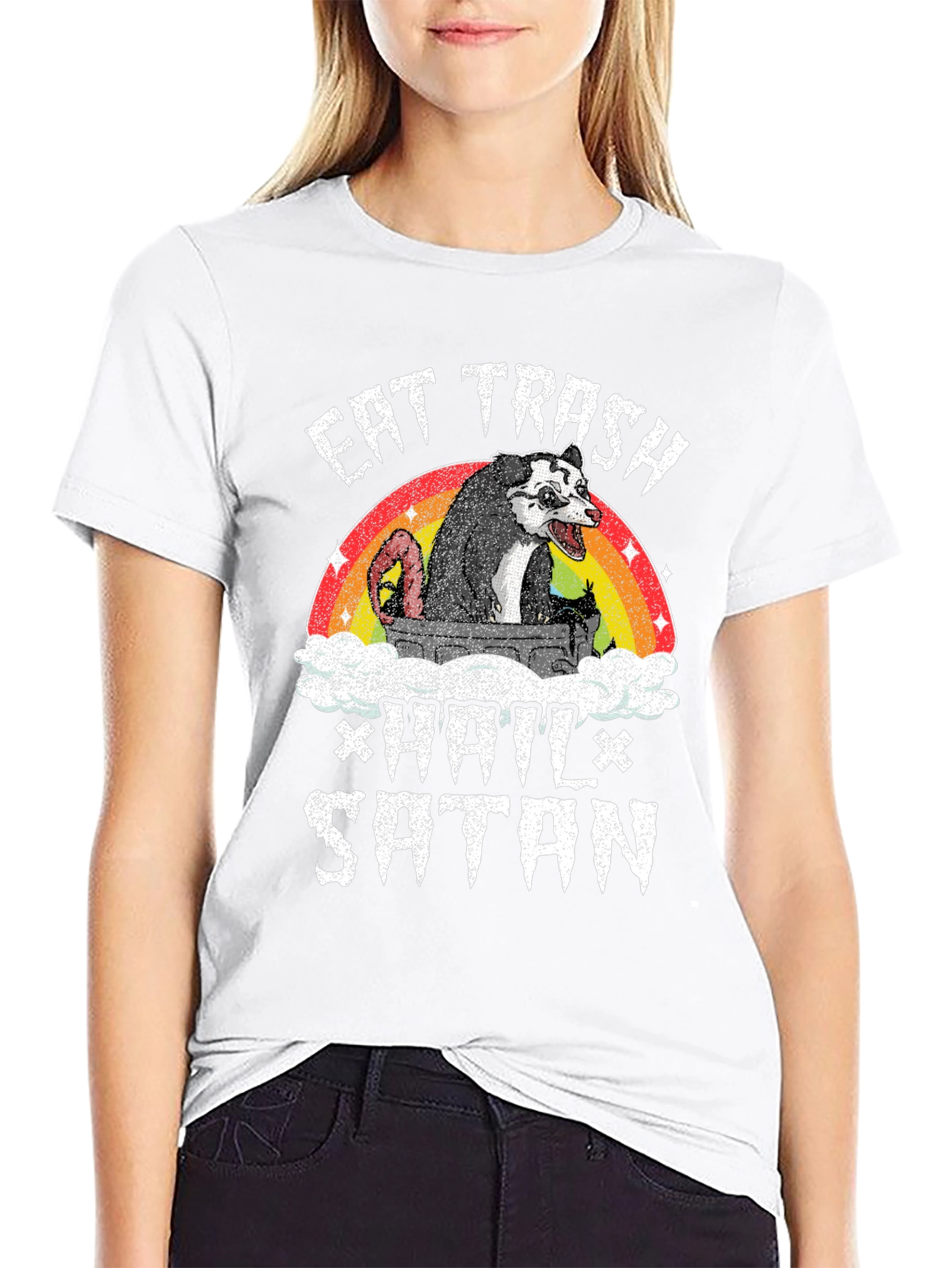 Eat Trash Hail Satan Opossum T-Shirt