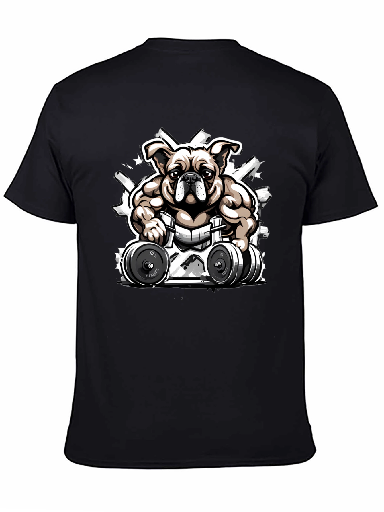 Bulldog Gym T-Shirt - Black Comfortable Fit