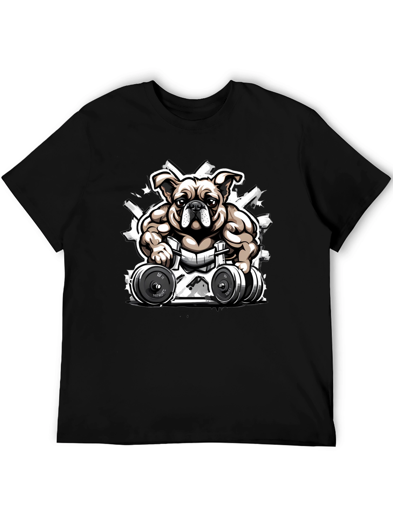 Bulldog Gym T-Shirt - Black Comfortable Fit