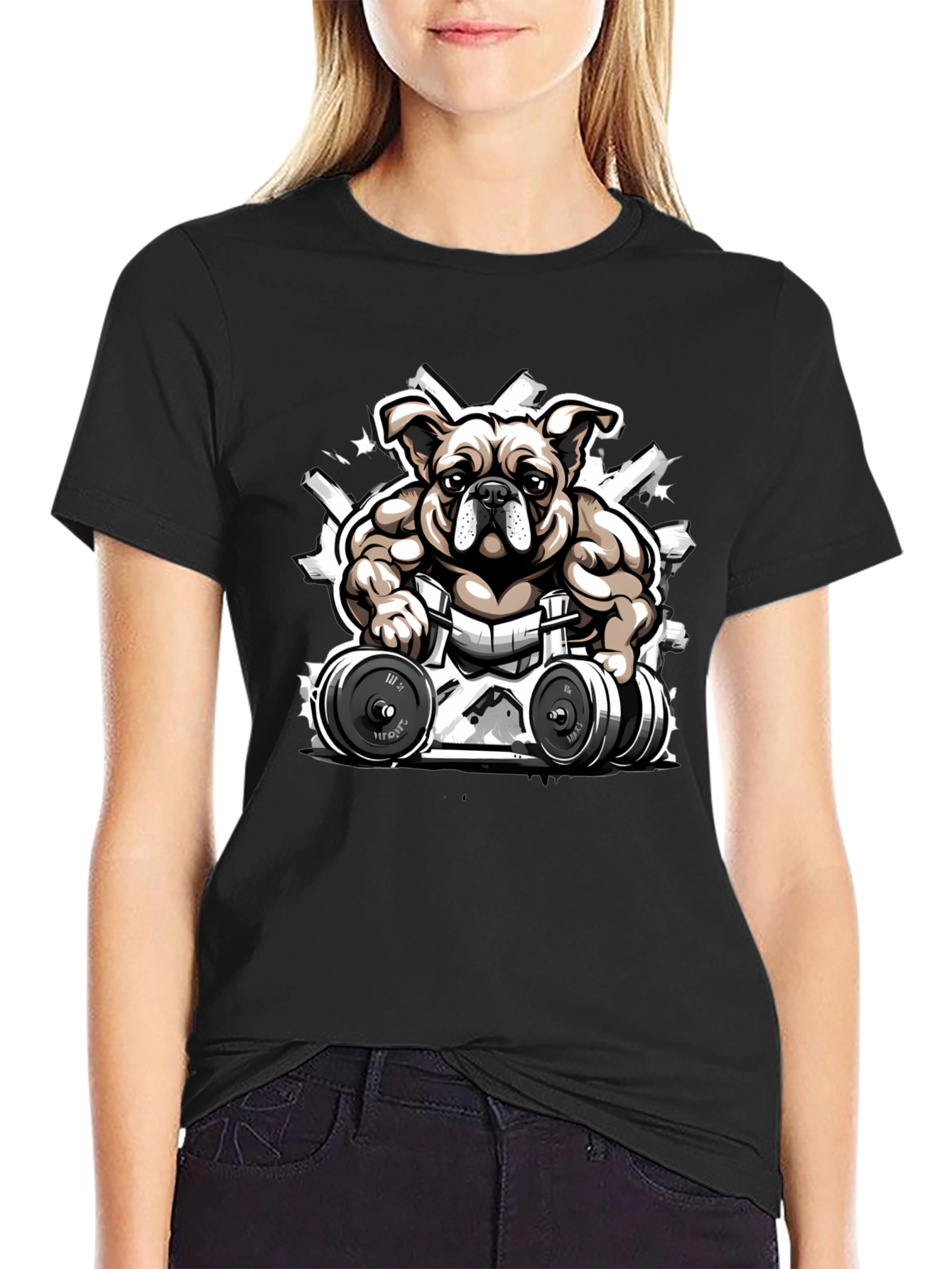 Bulldog Gym T-Shirt - Black Comfortable Fit