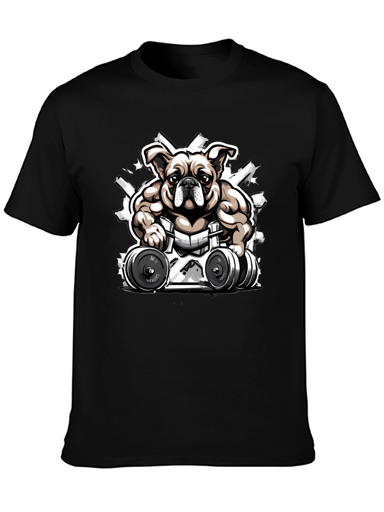 Bulldog Gym T-Shirt - Black Comfortable Fit