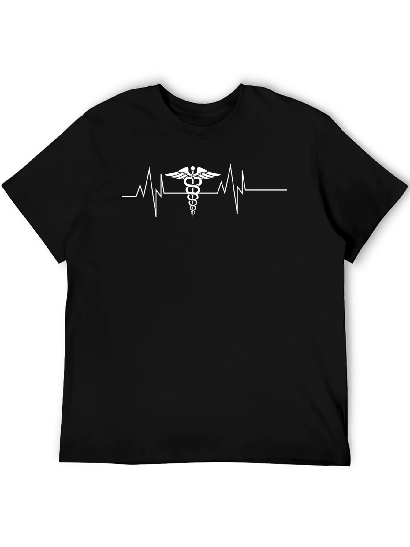 Medical Heartbeat T-Shirt - Caduceus Design