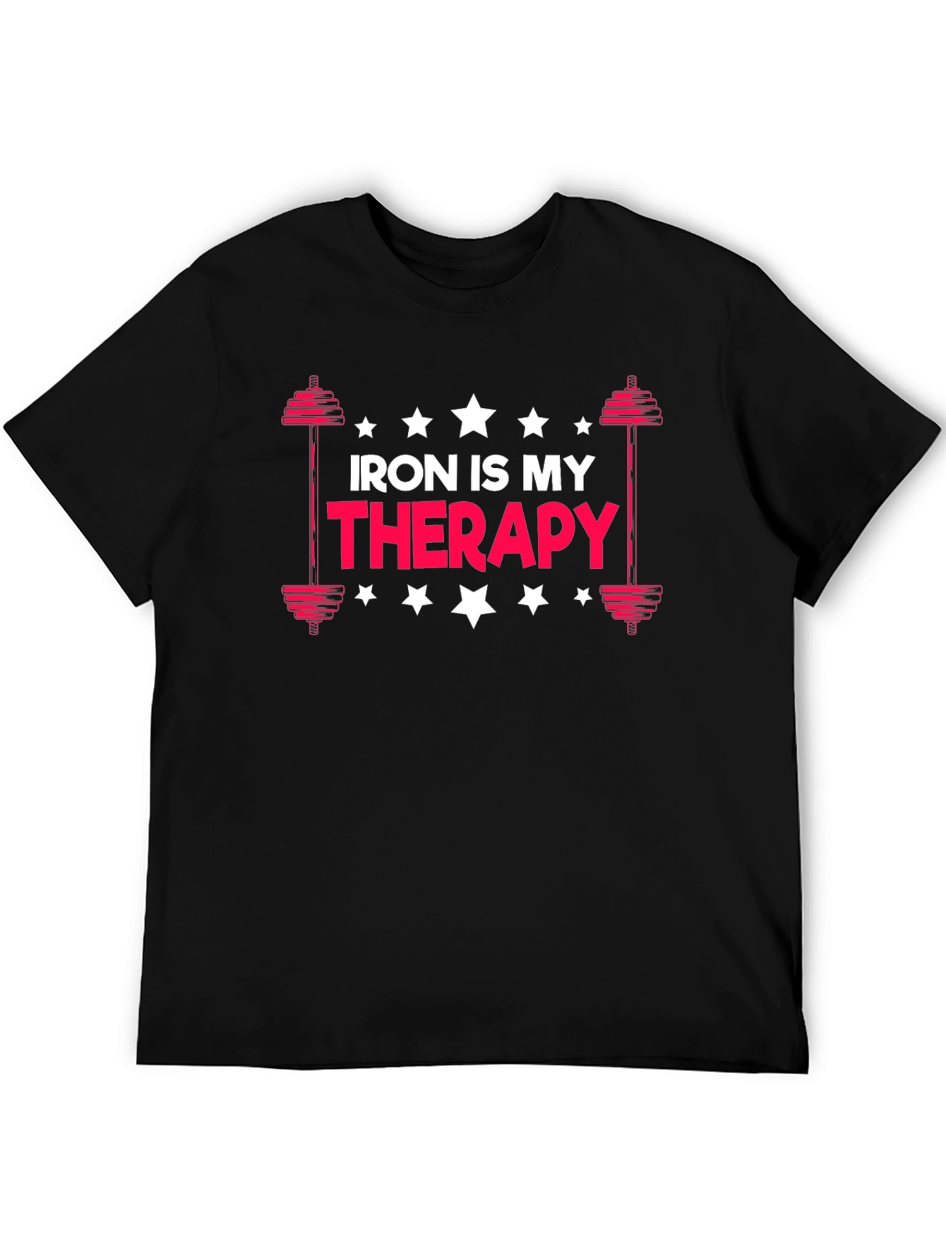 Iron Is My Therapy - Black Graphic T-Shirt