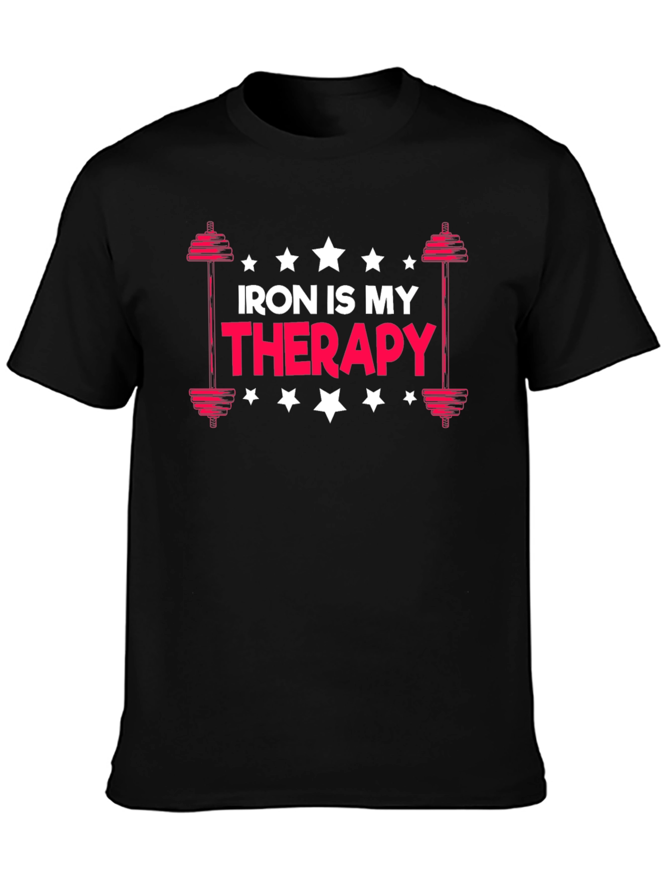 Iron Is My Therapy - Black Graphic T-Shirt