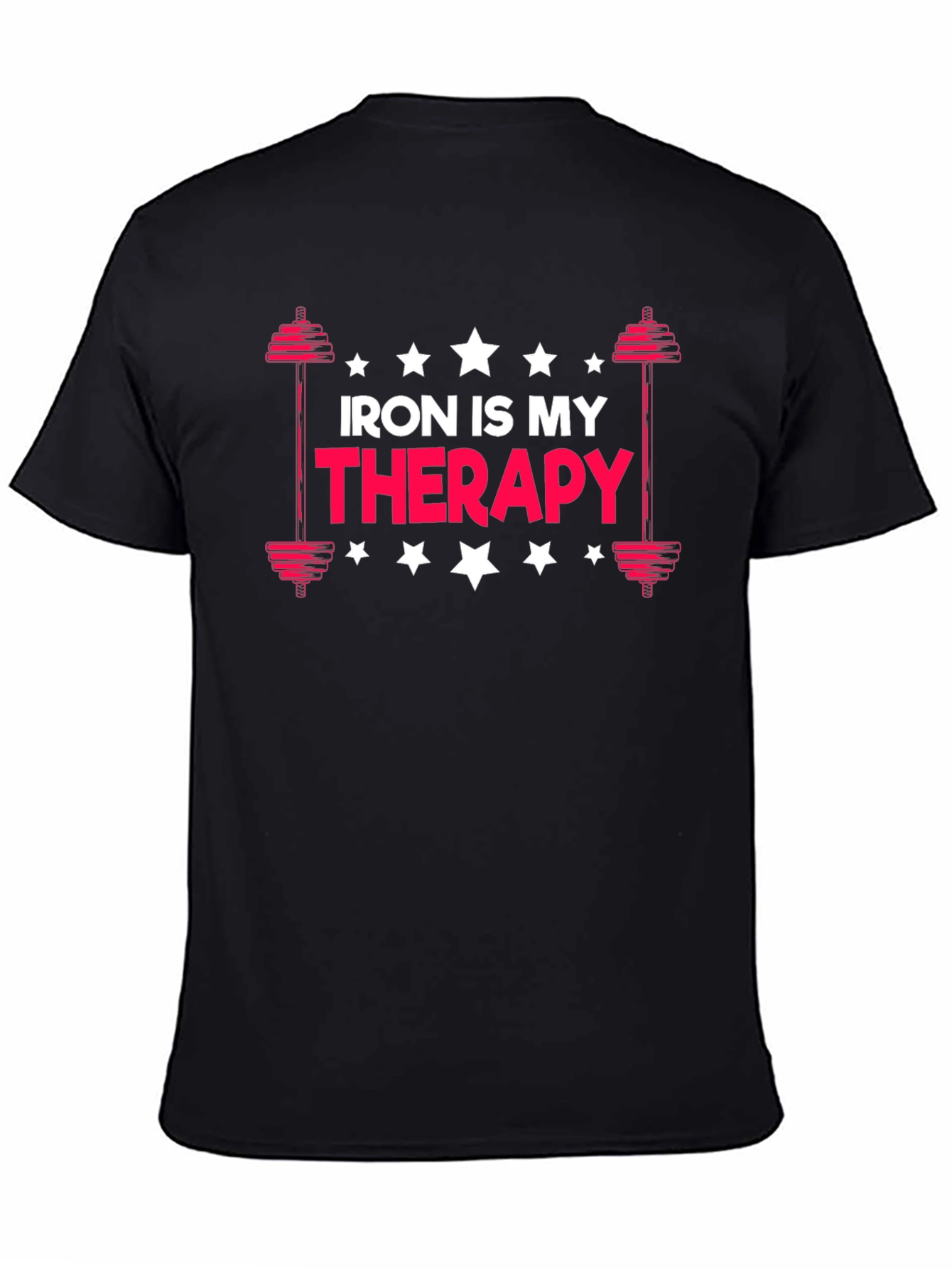 Iron Is My Therapy - Black Graphic T-Shirt