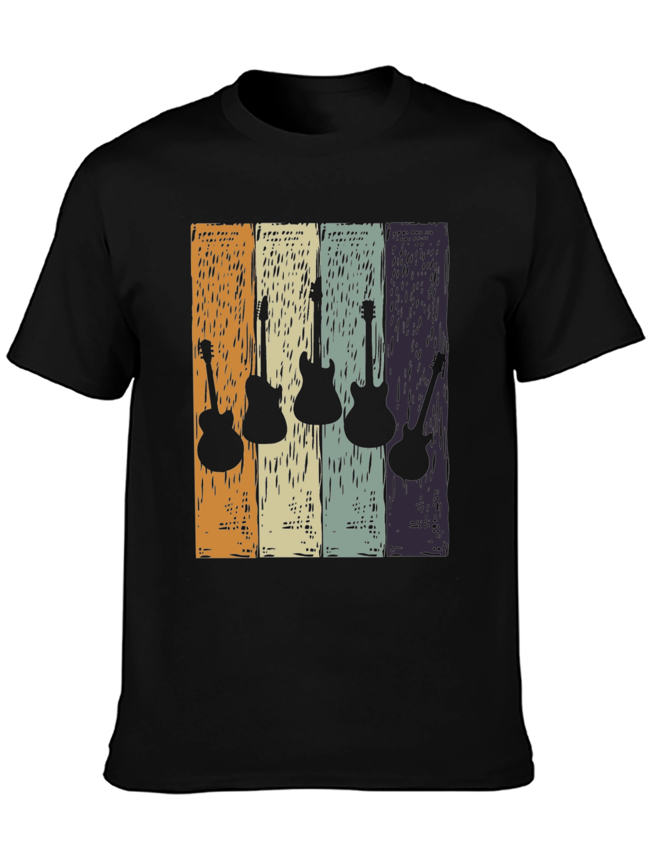 Retro Guitar Silhouette T-Shirt - Classic Rock Tee