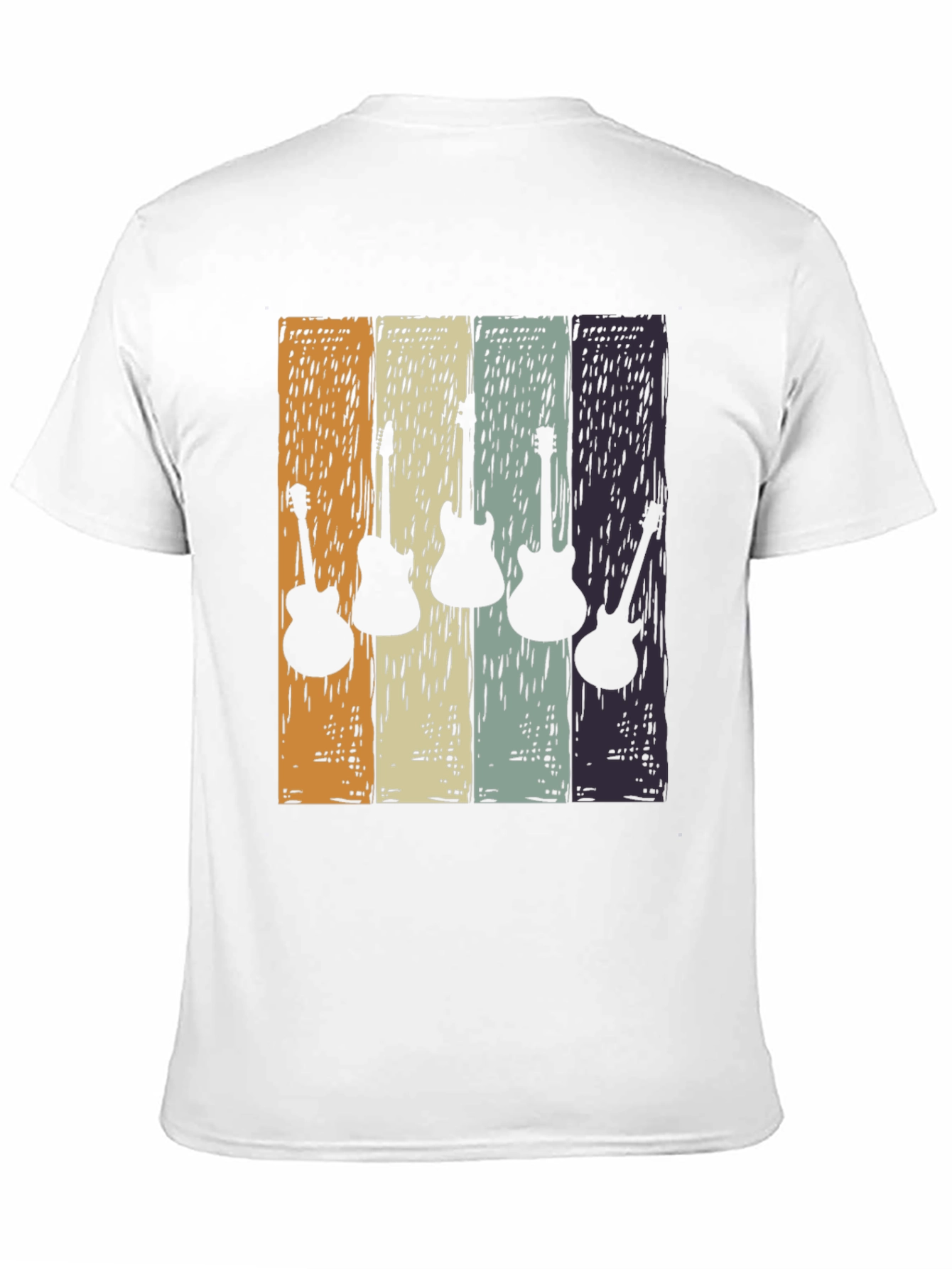 Retro Guitar Silhouette T-Shirt - Classic Rock Tee