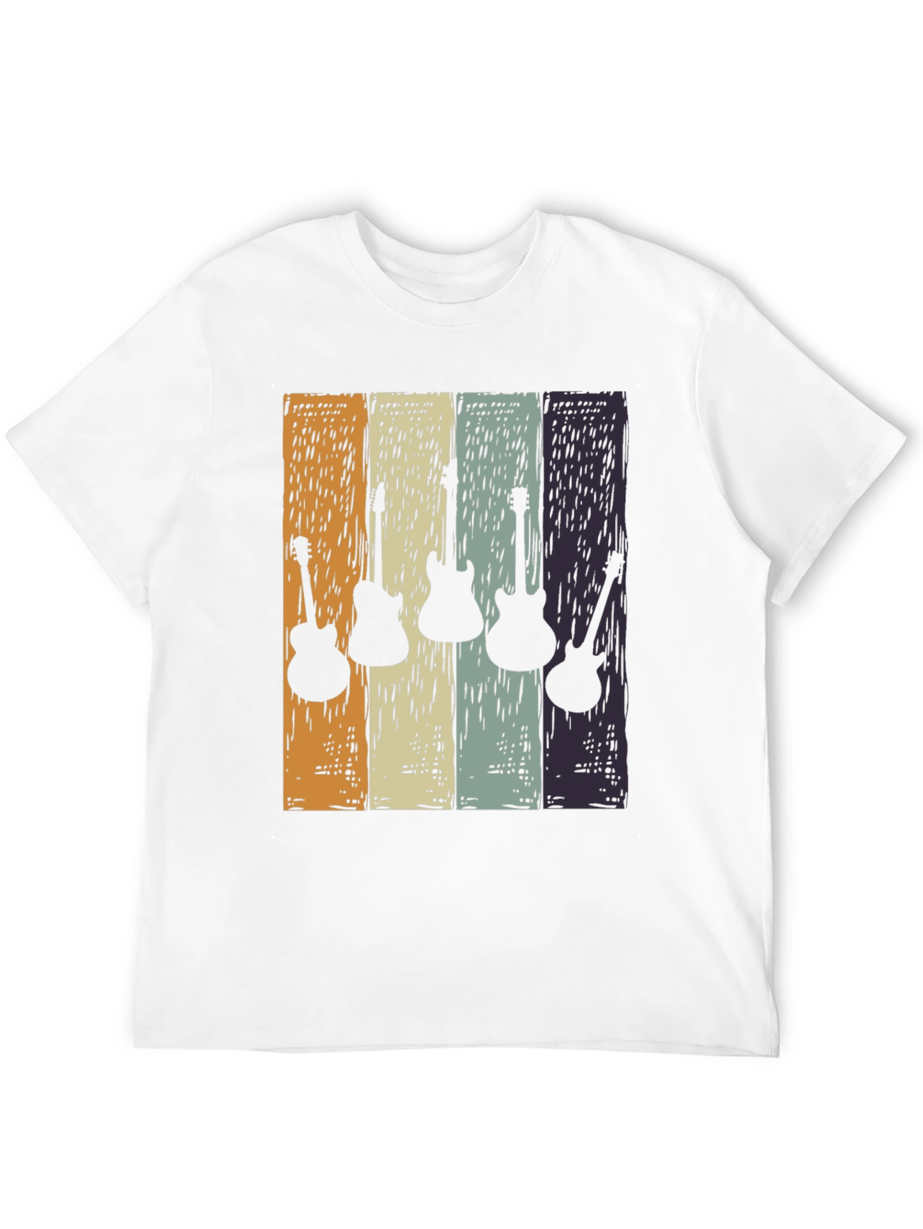 Retro Guitar Silhouette T-Shirt - Classic Rock Tee