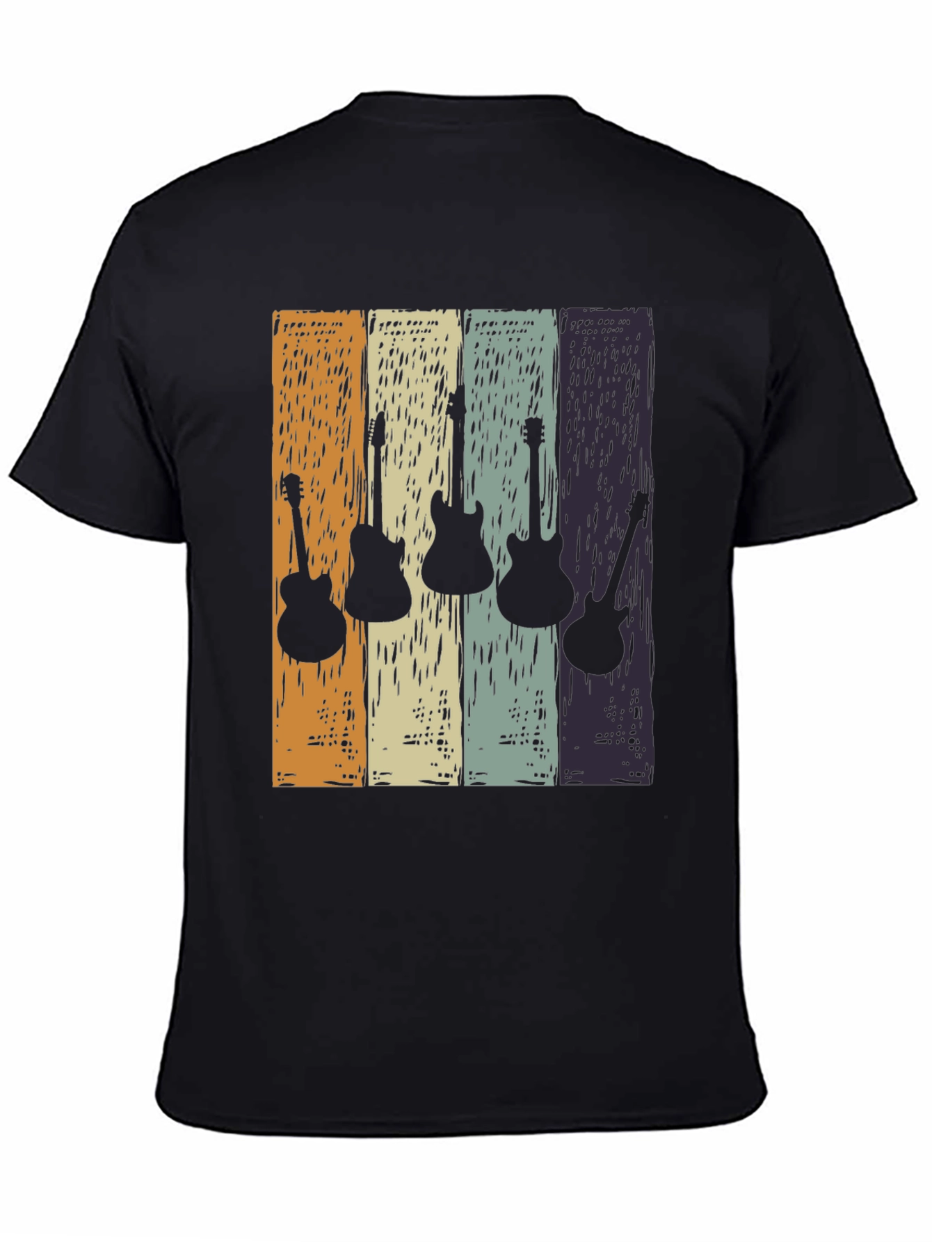 Retro Guitar Silhouette T-Shirt - Classic Rock Tee